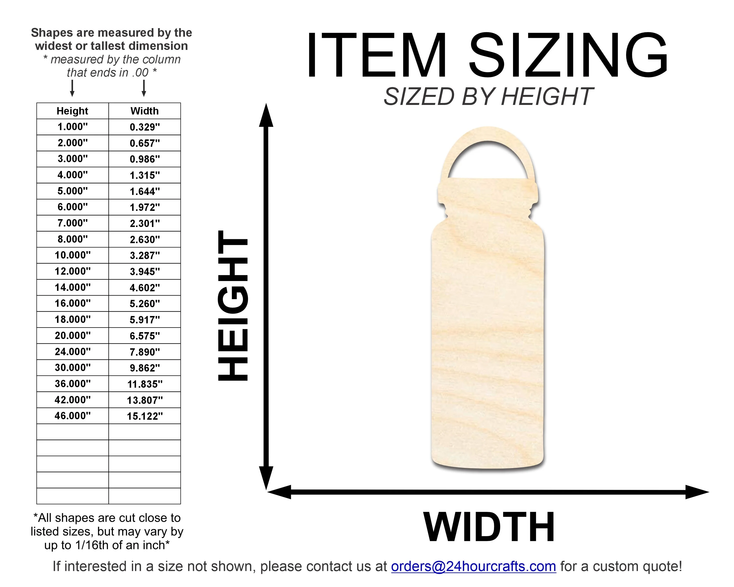 Unfinished Travel Bottle Silhouette | DIY Craft Cutout | up to 46" DIY - Image 2