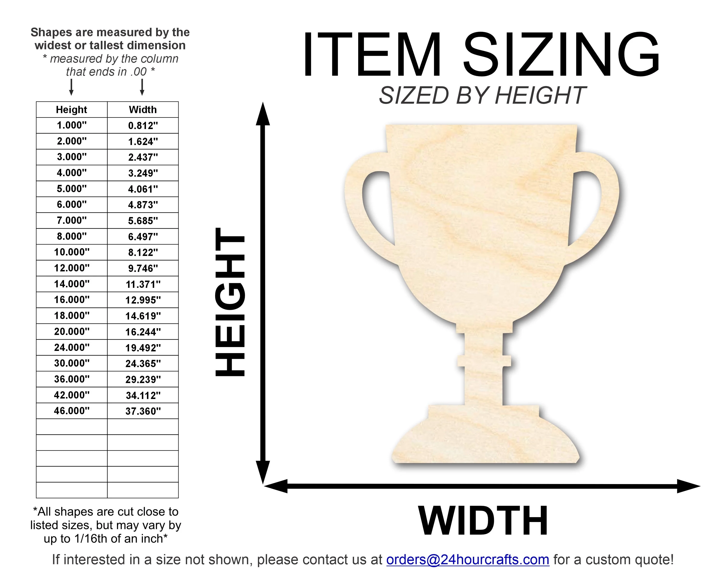 Unfinished Trophy Shape | DIY Craft Cutout | up to 46" DIY - Image 2