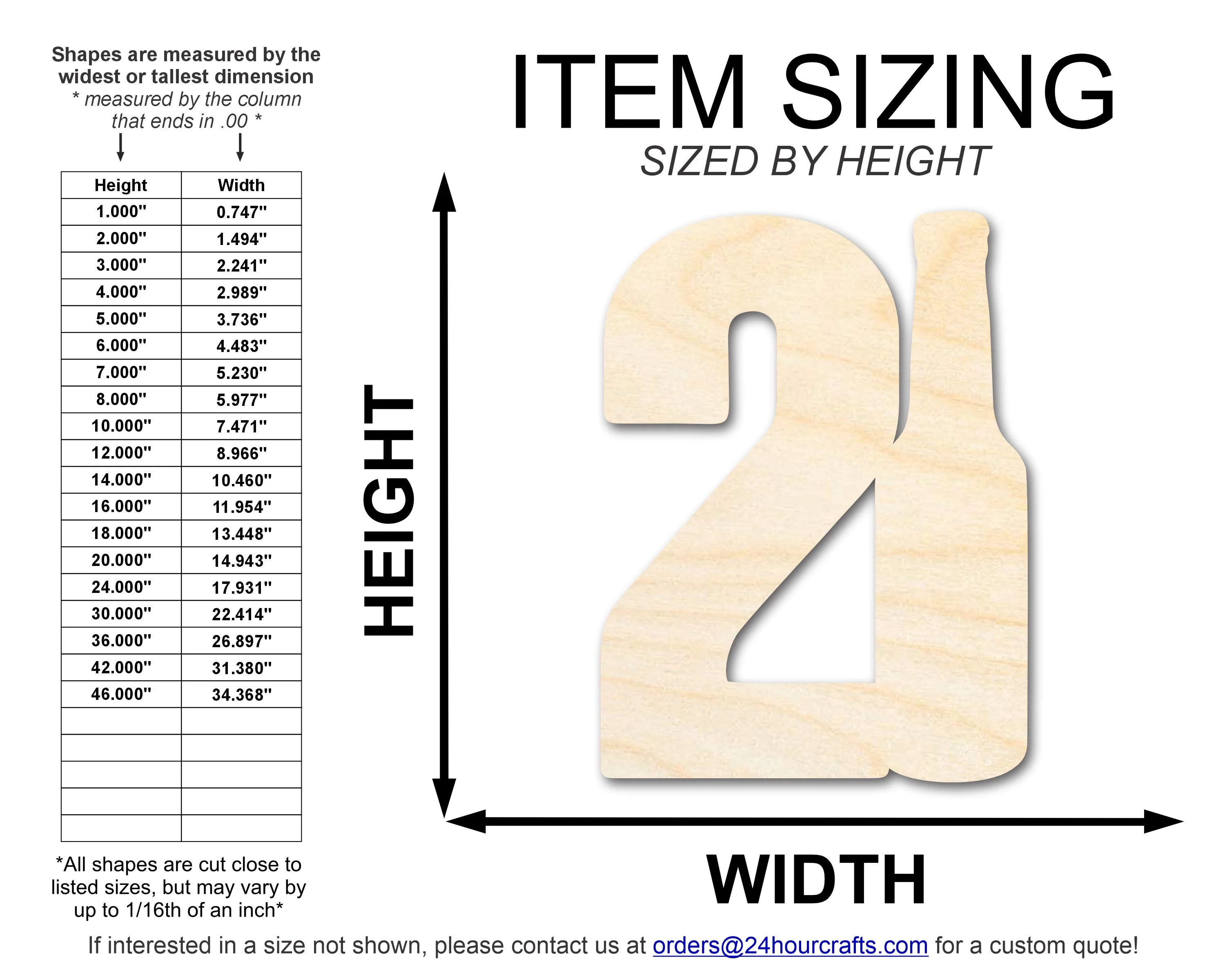 Unfinished Twenty One Bottle Shape | DIY Craft Cutout | up to 46" DIY - Image 2
