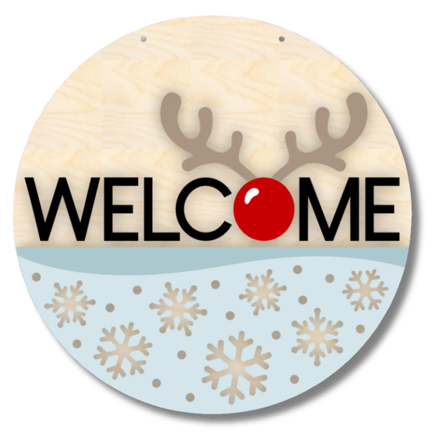 Unfinished Welcome Snowflake Reindeer Door Sign Kit | Wood Craft Cutouts | 1/4" Thick | - Image 2