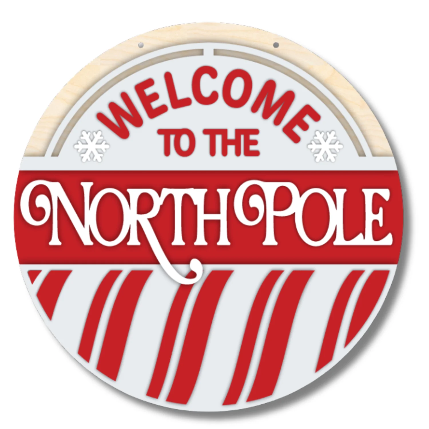 Unfinished Welcome to the North Pole Door Sign Kit | Wood Craft Cutouts | 1/4" Thick | - Image 2