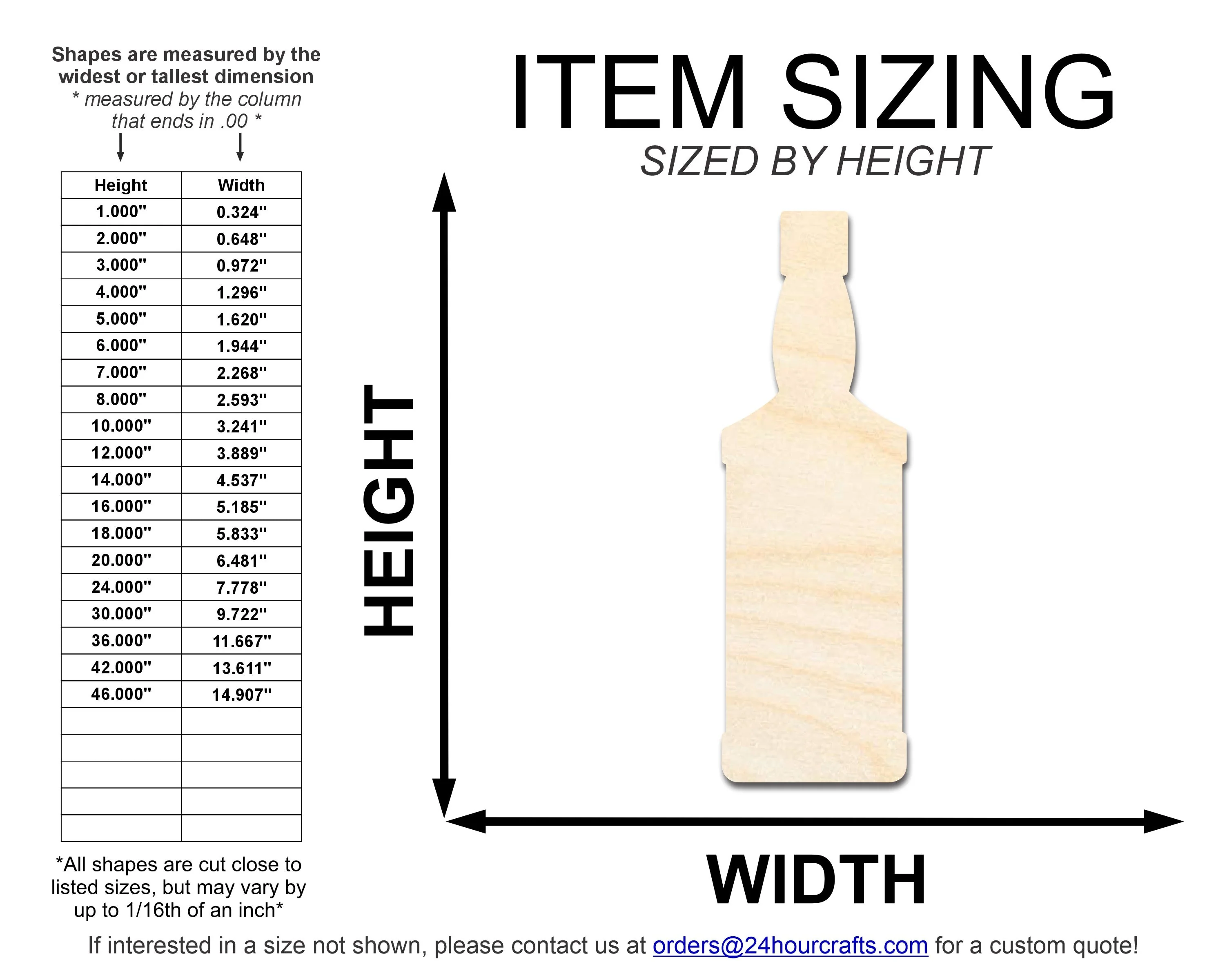 Unfinished Whisky Bottle Shape | DIY Craft Cutout | up to 46" DIY - Image 2