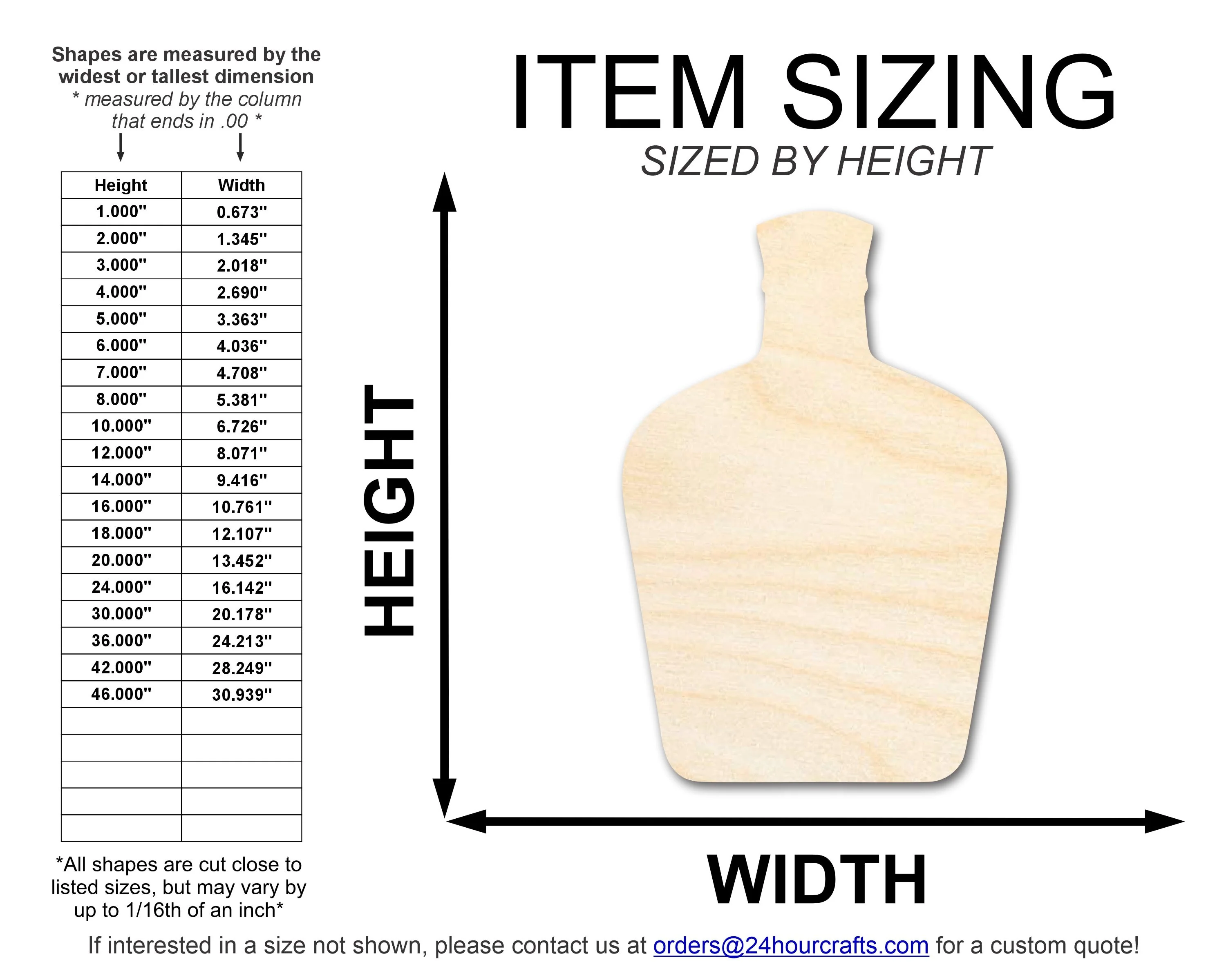 Unfinished Whisky Bottle Silhouette | DIY Craft Cutout | up to 46" DIY - Image 2