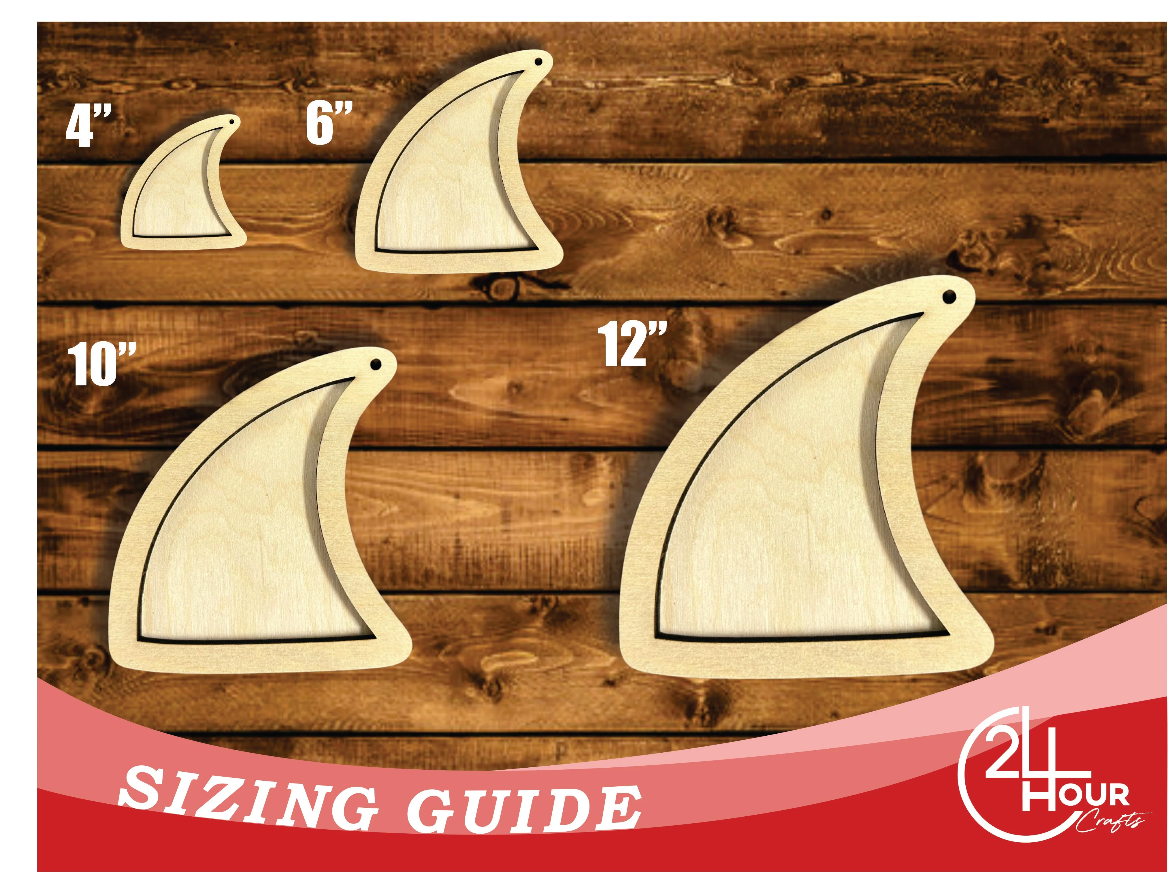 Unfinished Wood 2 Layer Fin Shadowbox Shape | DIY Craft Cutout | up to 46" DIY - Image 3