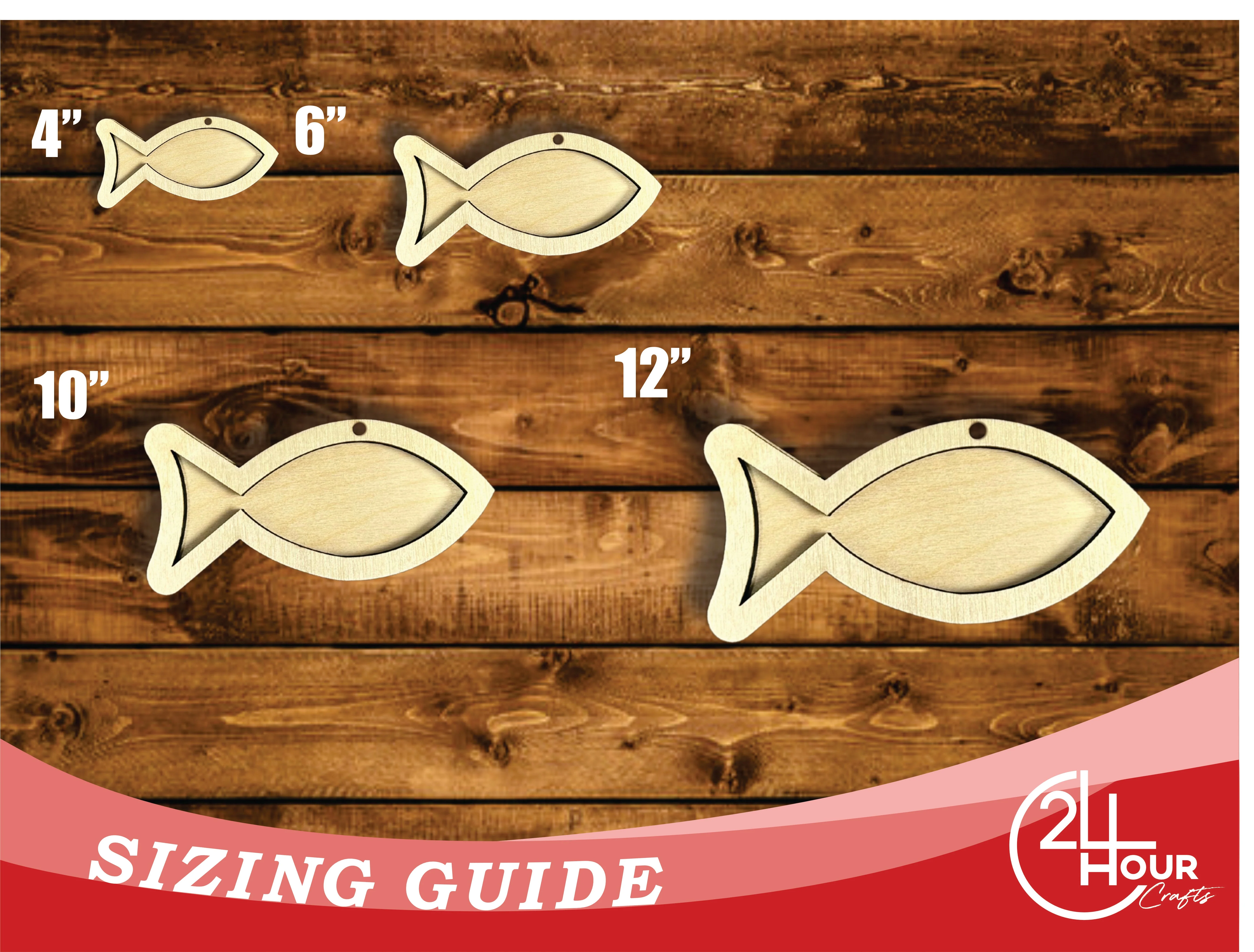 Unfinished Wood 2 Layer Fish Shadowbox Shape | DIY Craft Cutout | up to 46" DIY - Image 3