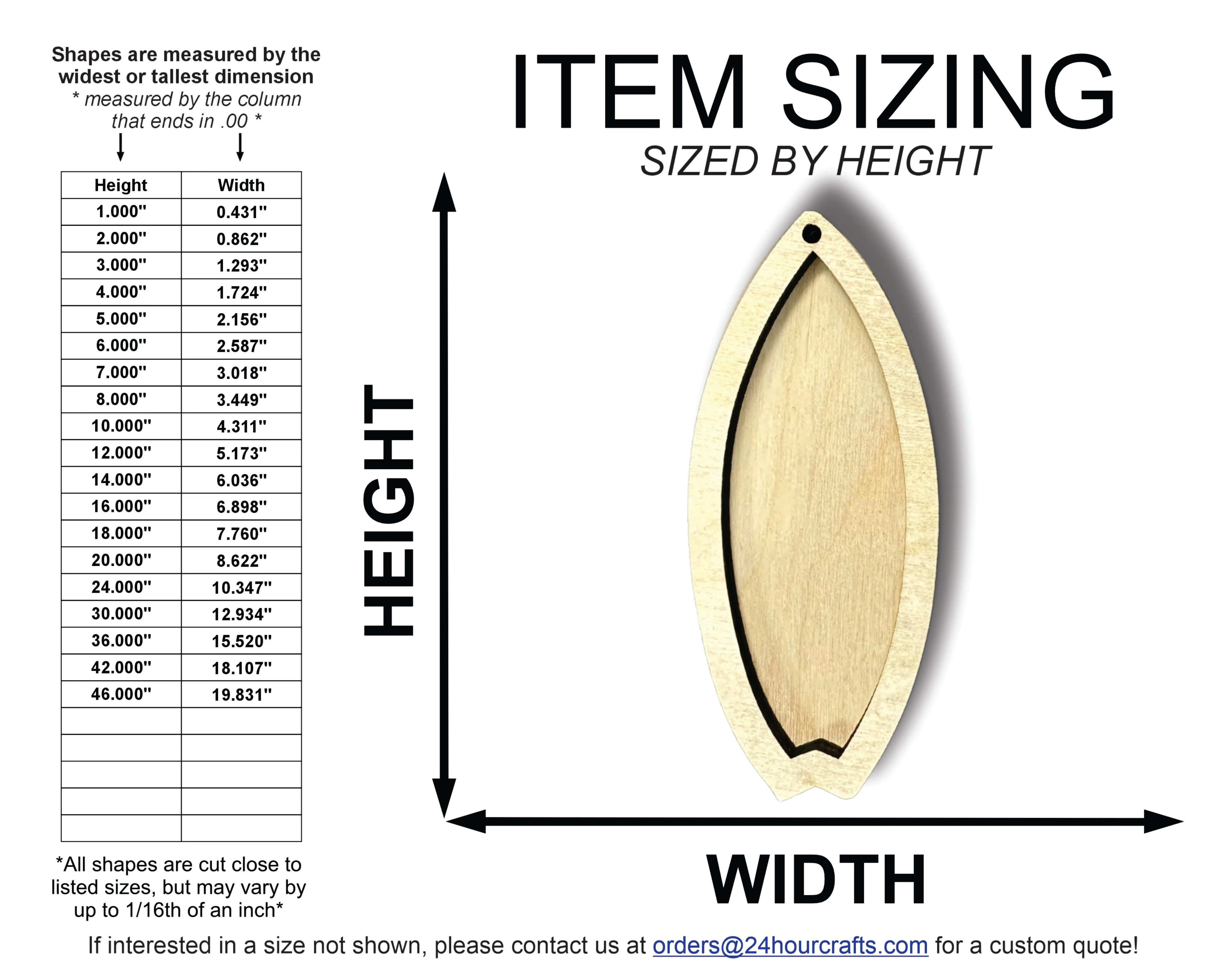 Unfinished Wood 2 Layer Fishtail Surfboard Shadowbox Shape | DIY Craft Cutout | up to 46" DIY - Image 2