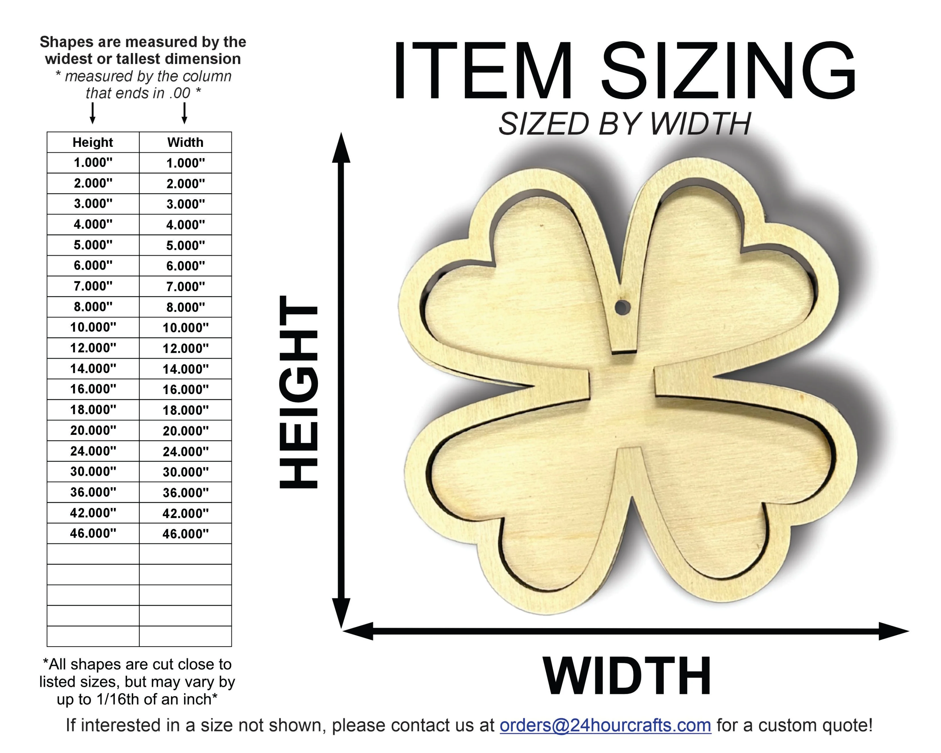 Unfinished Wood 2 Layer Four Leaf Clover Shadowbox Shape | DIY Craft Cutout | up to 46" DIY - Image 2