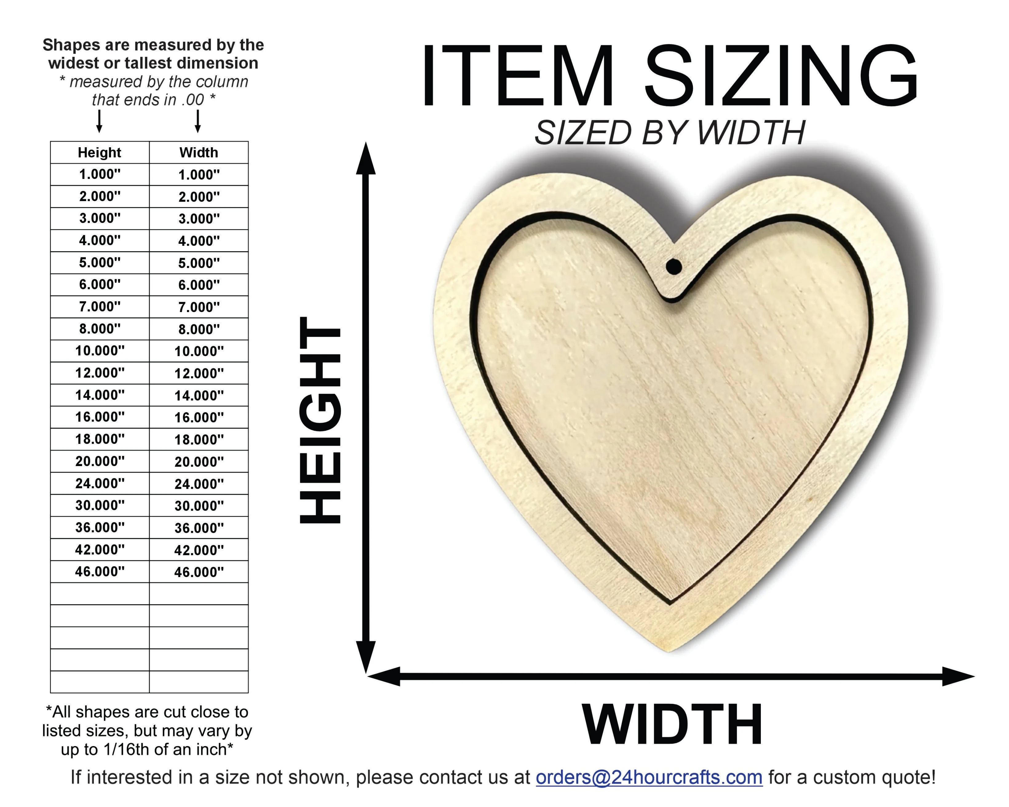 Unfinished Wood 2 Layer Heart Shadowbox Shape | DIY Craft Cutout | up to 46" DIY - Image 2