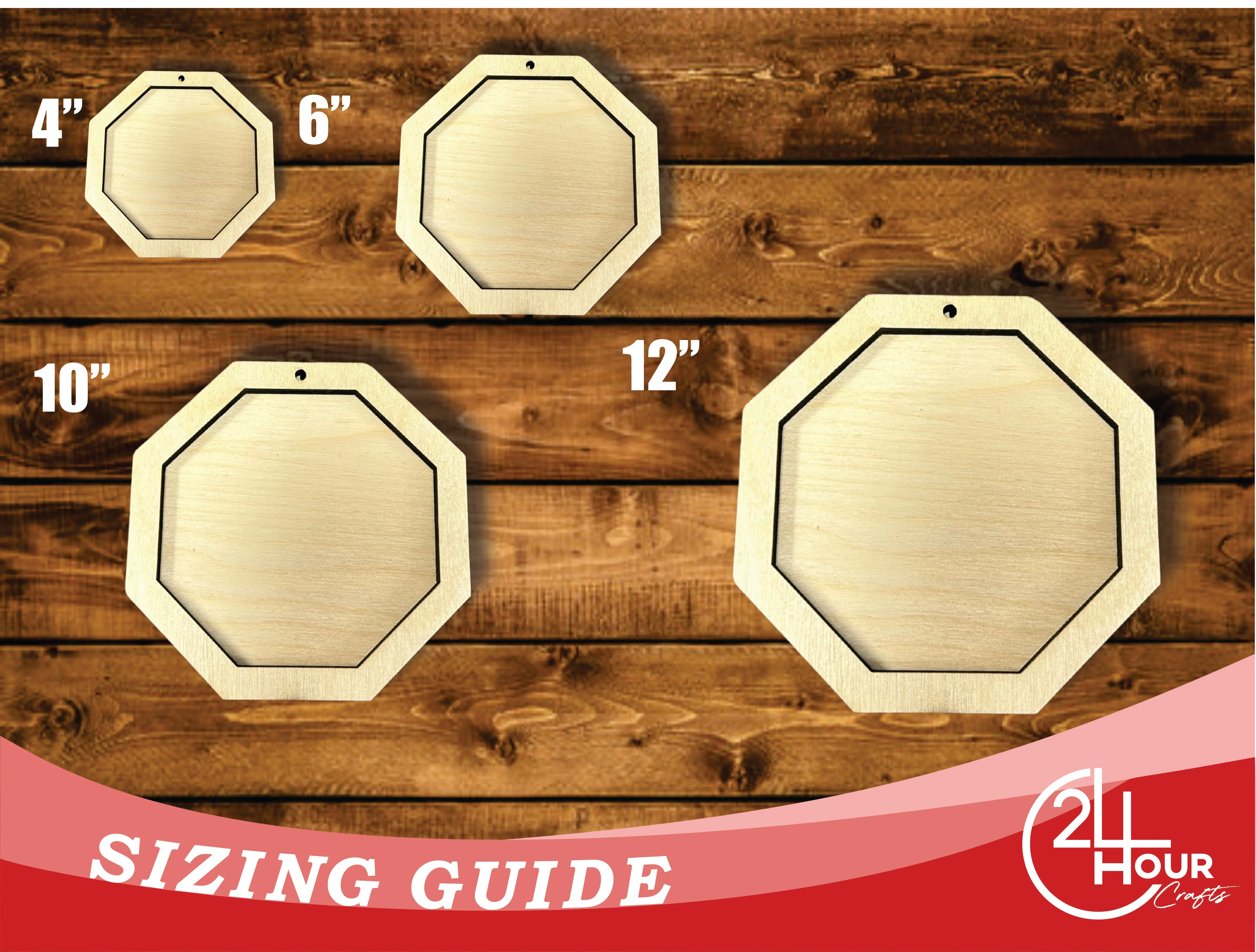 Unfinished Wood 2 Layer Octagon Shadowbox Shape | DIY Craft Cutout | up to 46" DIY - Image 3