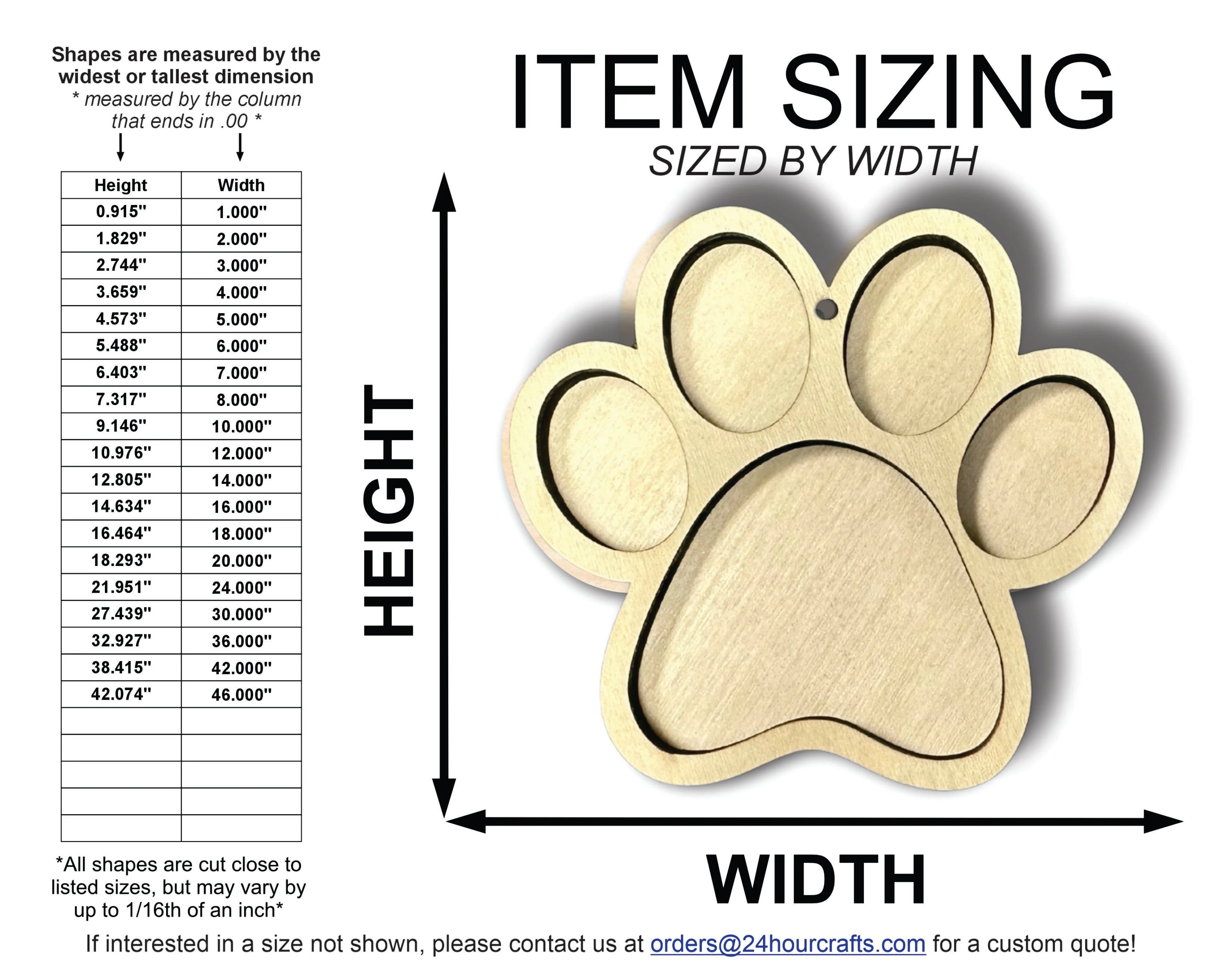 Unfinished Wood 2 Layer Paw Shadowbox Shape | DIY Craft Cutout | up to 46" DIY - Image 2