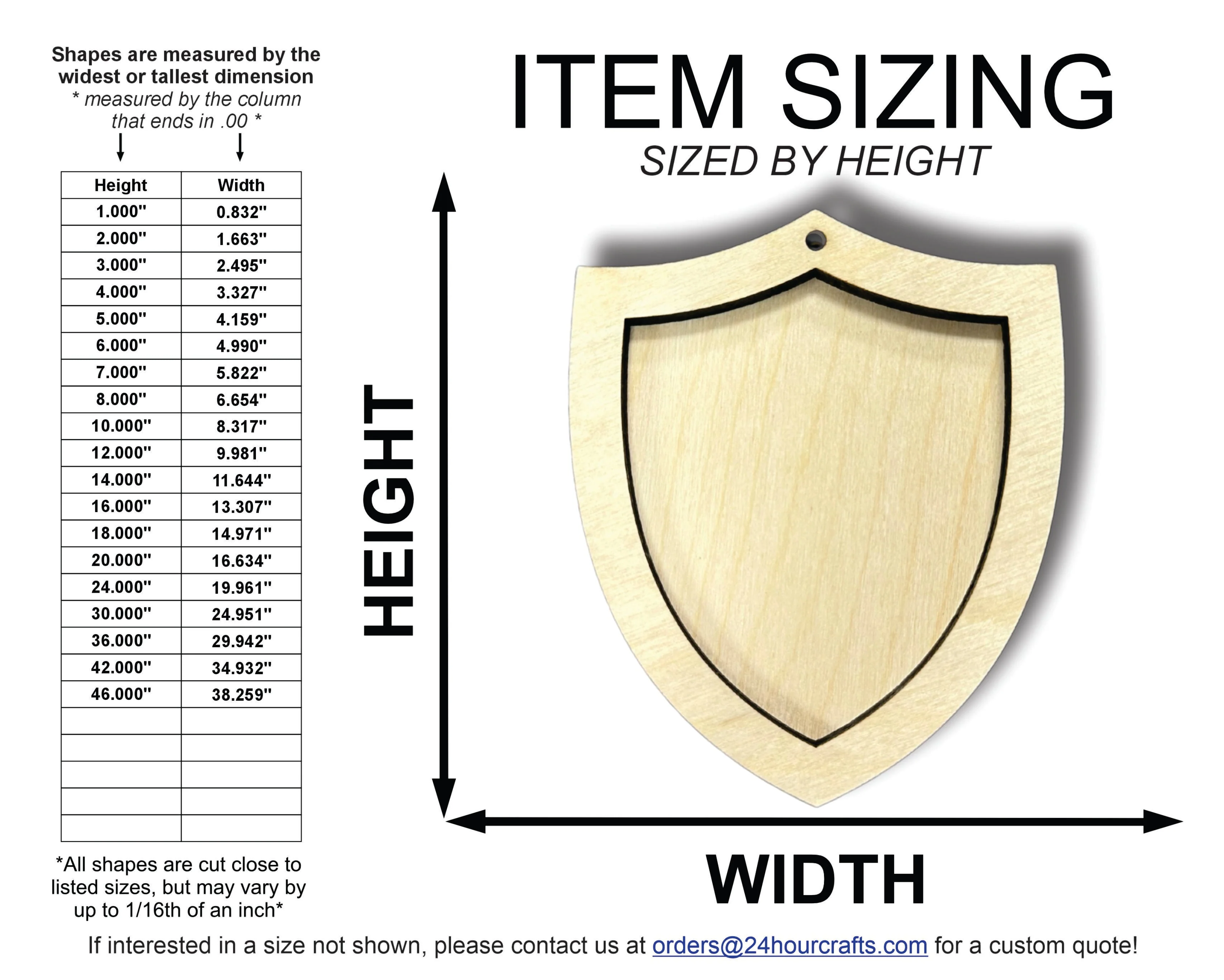 Unfinished Wood 2 Layer Shield Shadowbox Shape | DIY Craft Cutout | up to 46" DIY - Image 2
