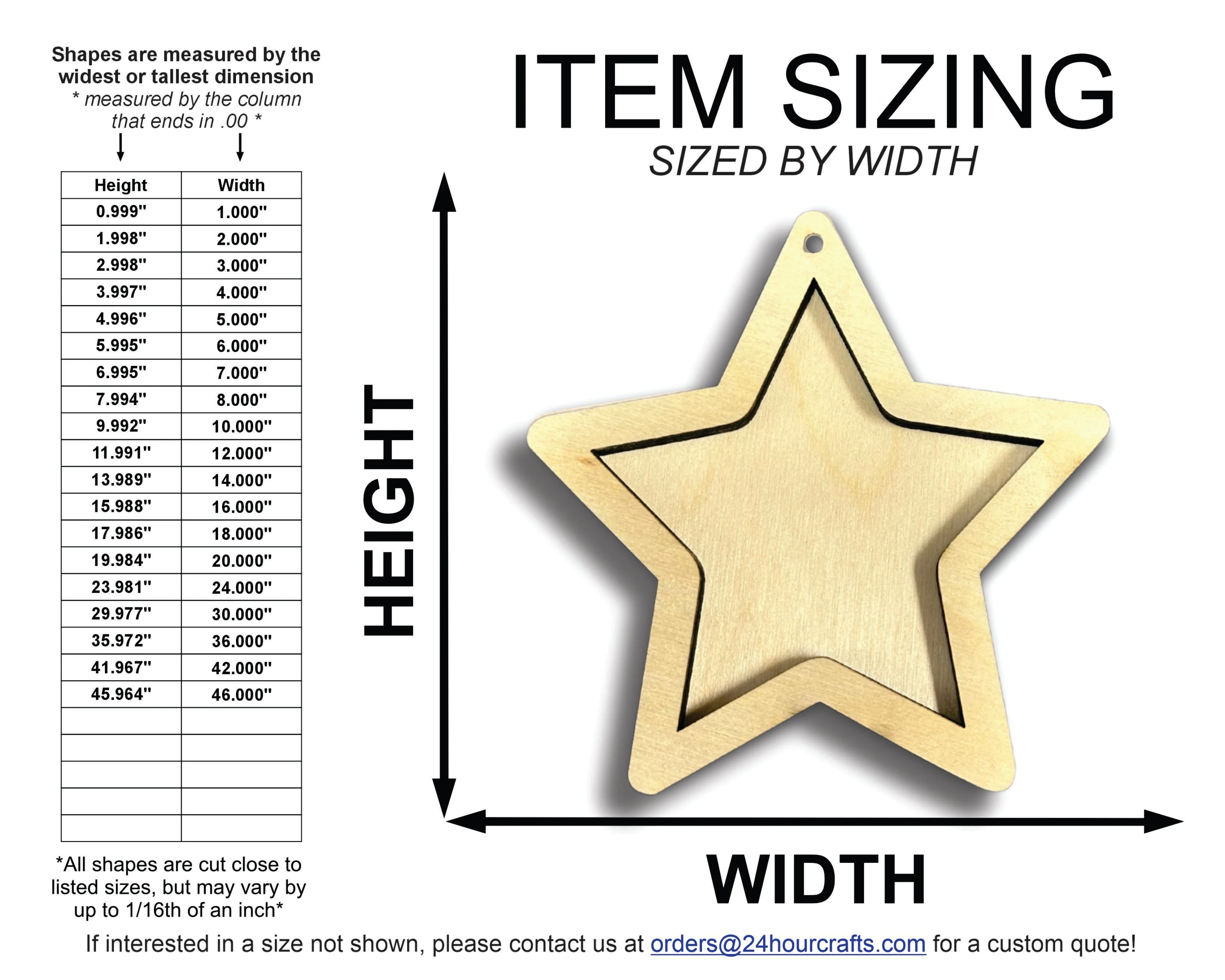 Unfinished Wood 2 Layer Star Shadowbox Shape | DIY Craft Cutout | up to 46" DIY - Image 2