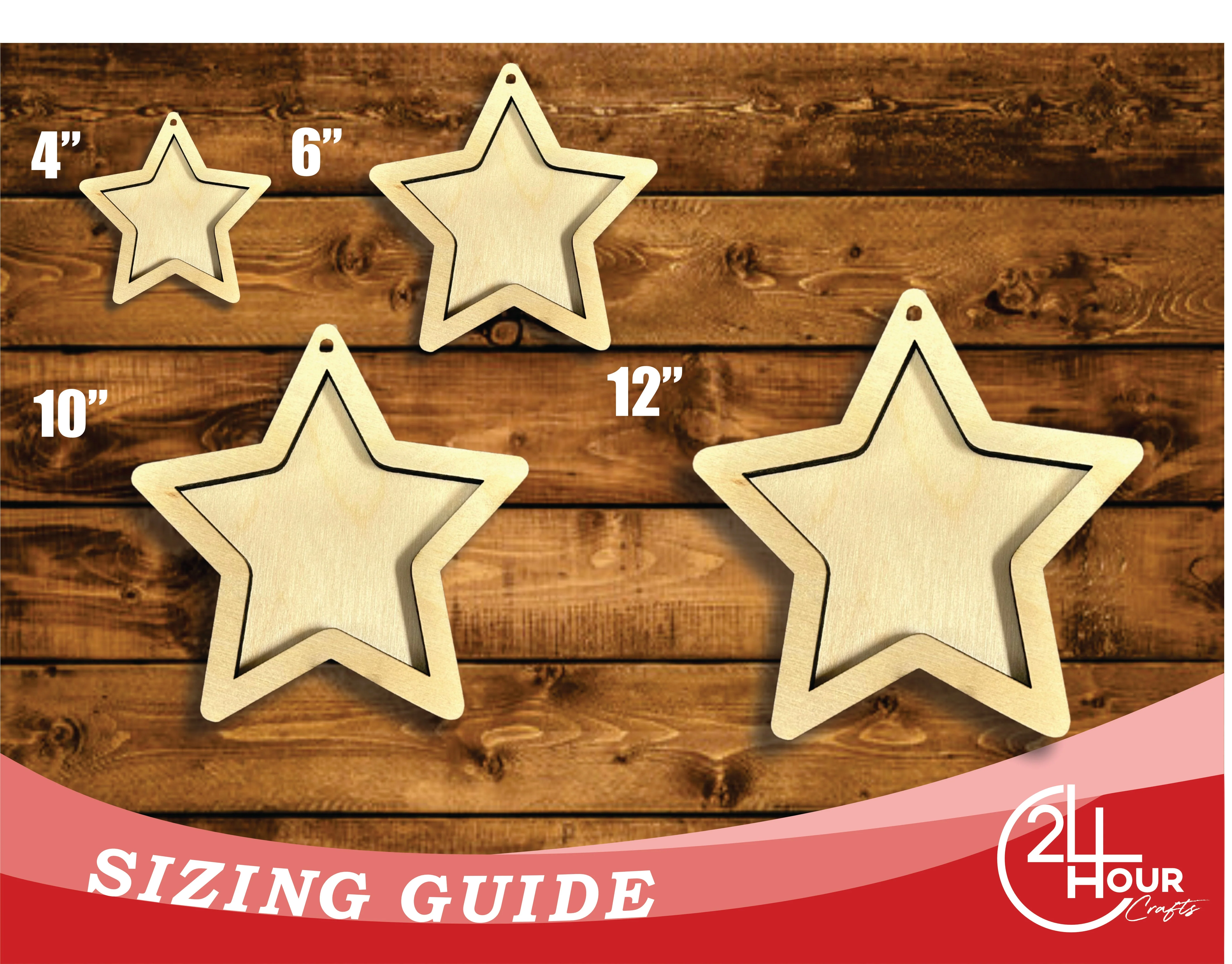Unfinished Wood 2 Layer Star Shadowbox Shape | DIY Craft Cutout | up to 46" DIY - Image 3
