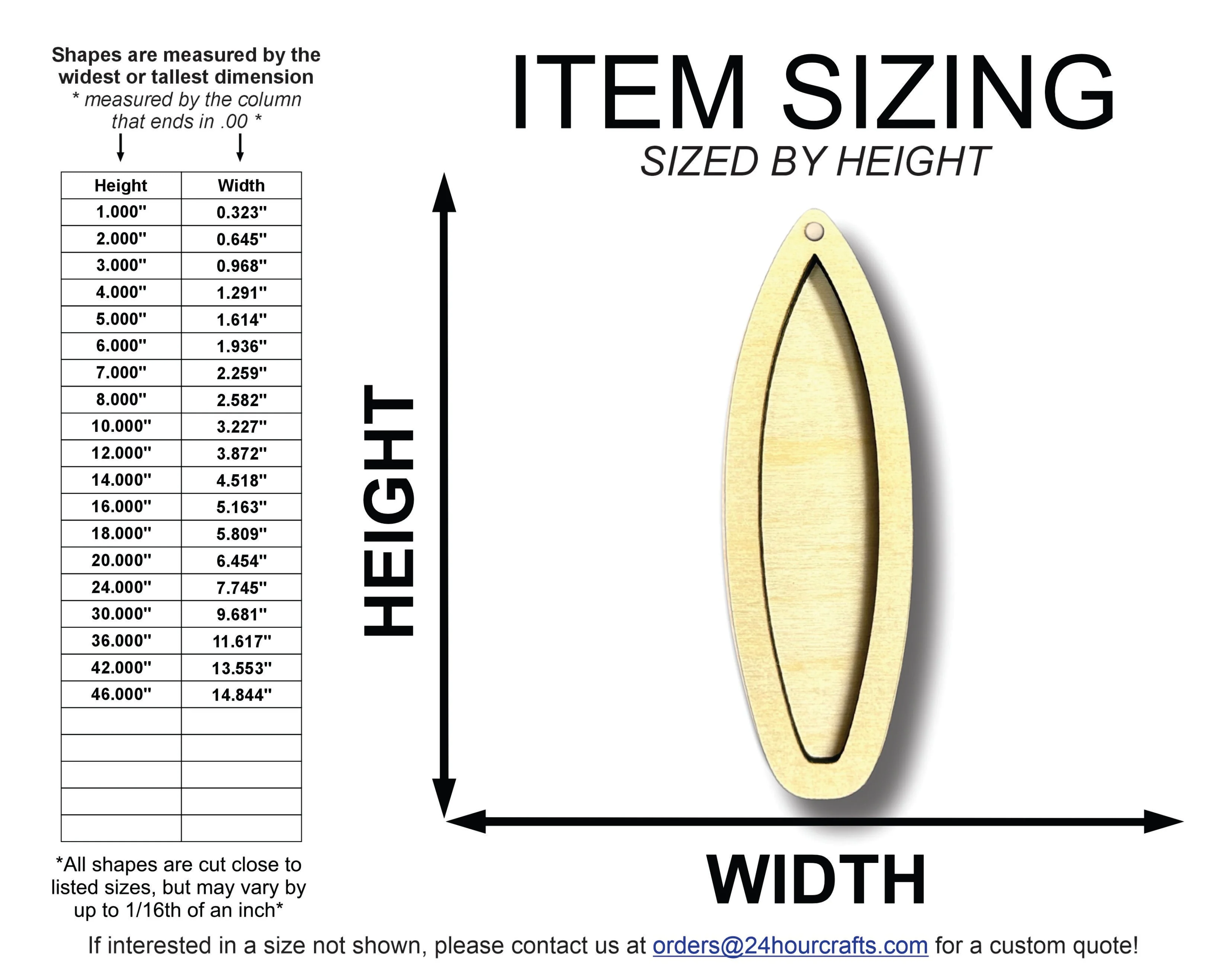 Unfinished Wood 2 Layer Surfboard Shadowbox Shape | DIY Craft Cutout | up to 46" DIY - Image 2
