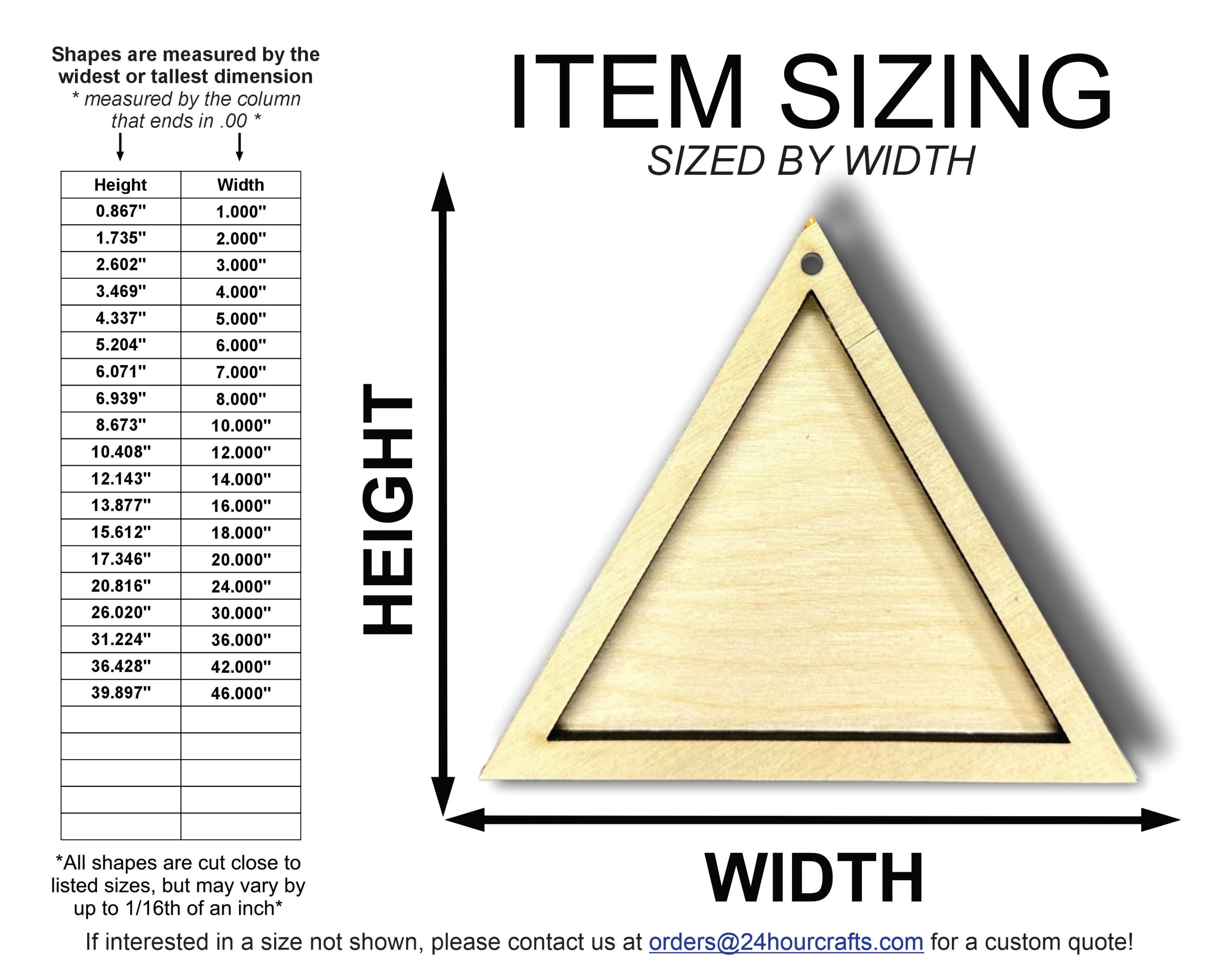 Unfinished Wood 2 Layer Triangle Shadowbox Shape | DIY Craft Cutout | up to 46" DIY - Image 2