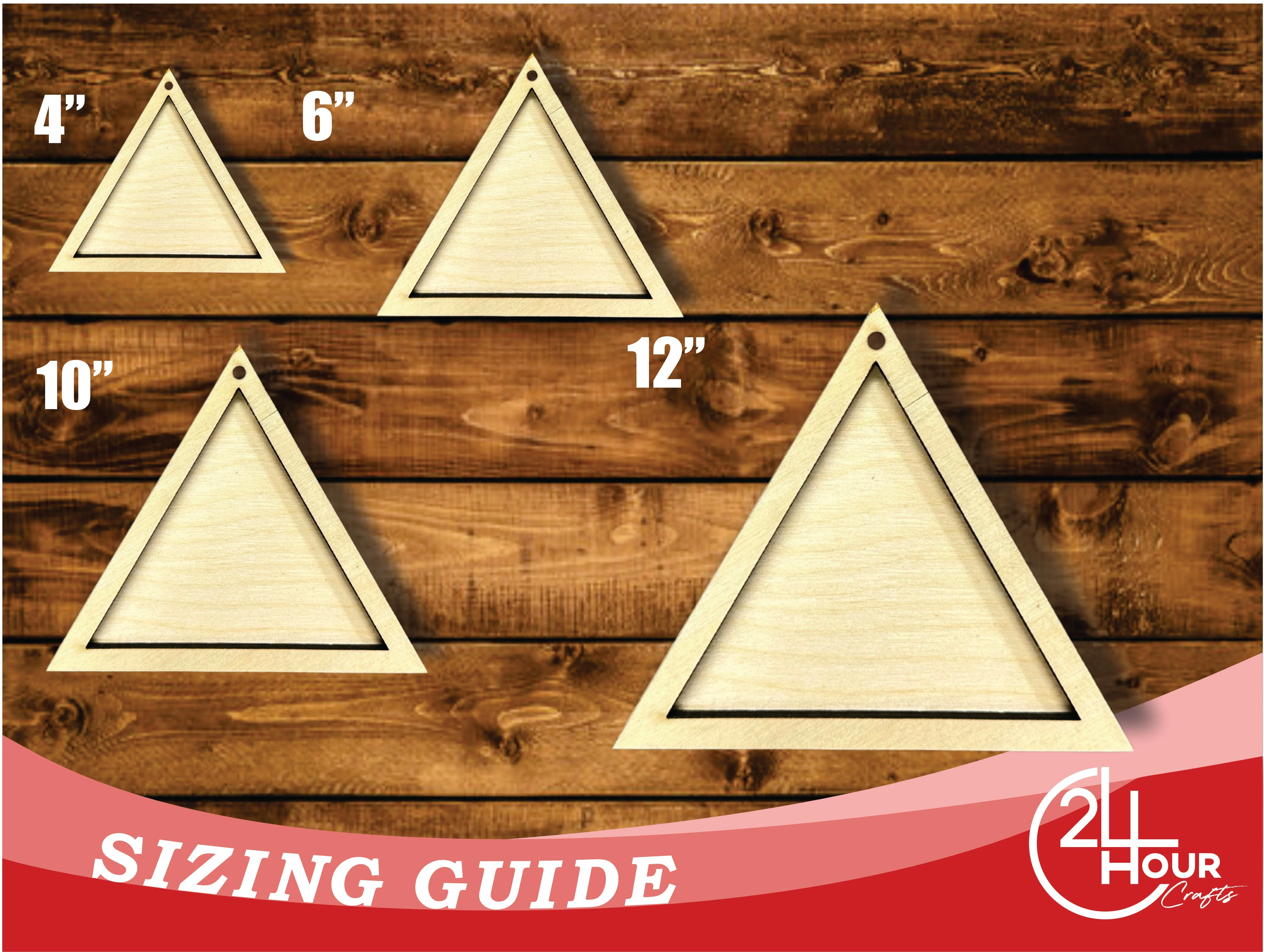Unfinished Wood 2 Layer Triangle Shadowbox Shape | DIY Craft Cutout | up to 46" DIY - Image 3