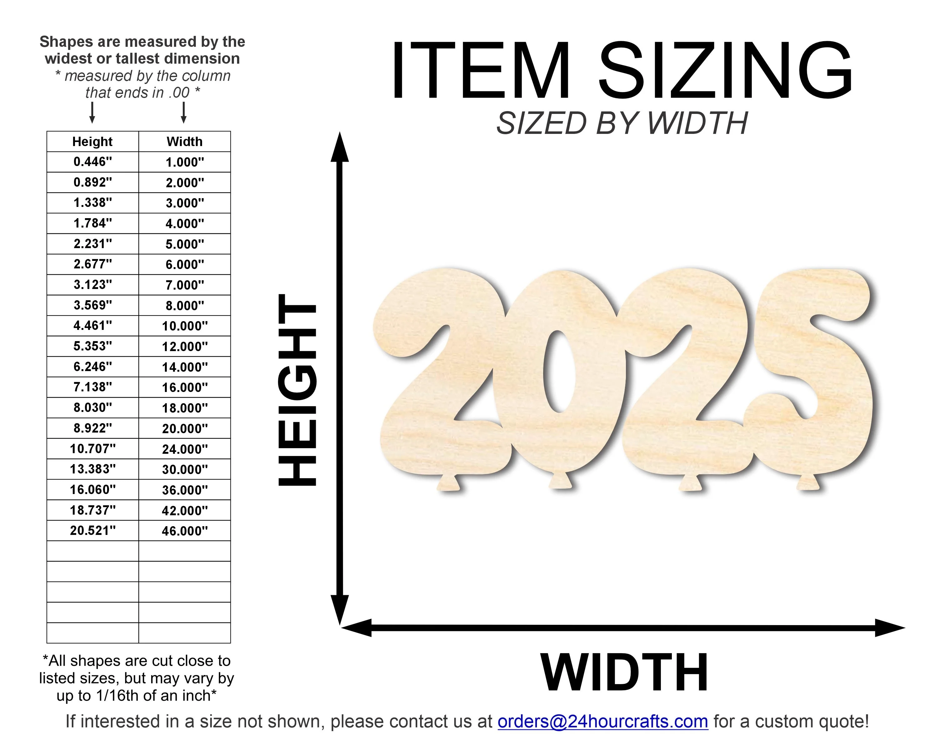 Unfinished Wood 2025 Balloons Shape | DIY Craft Cutout | up to 46" DIY - Image 2