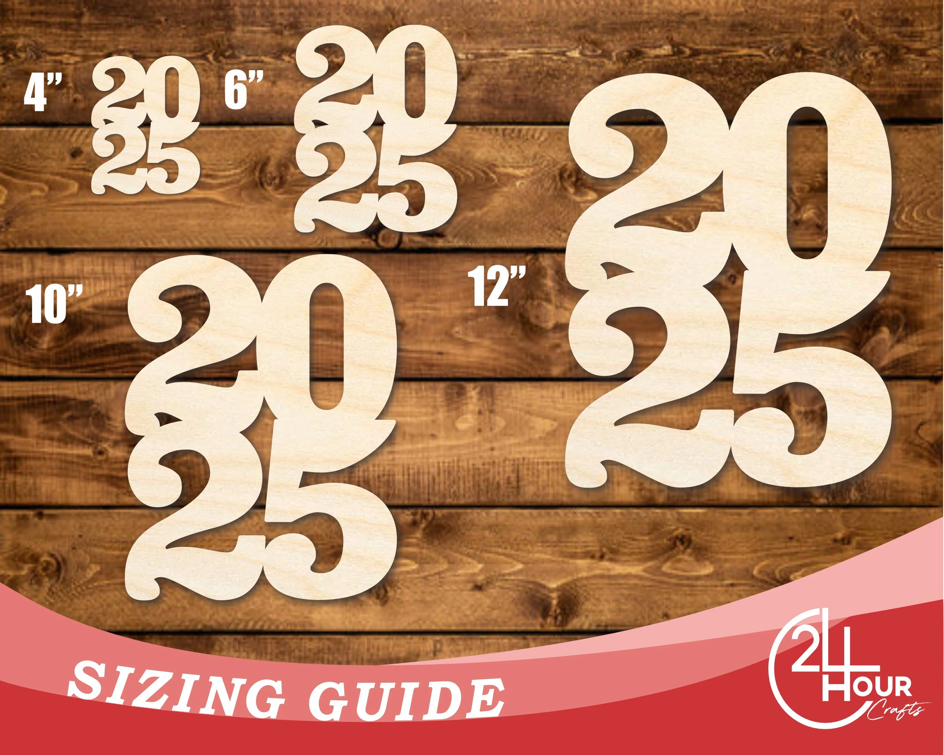 Unfinished Wood 2025 Cutout Shape | DIY Craft Cutout | up to 46" DIY - Image 3