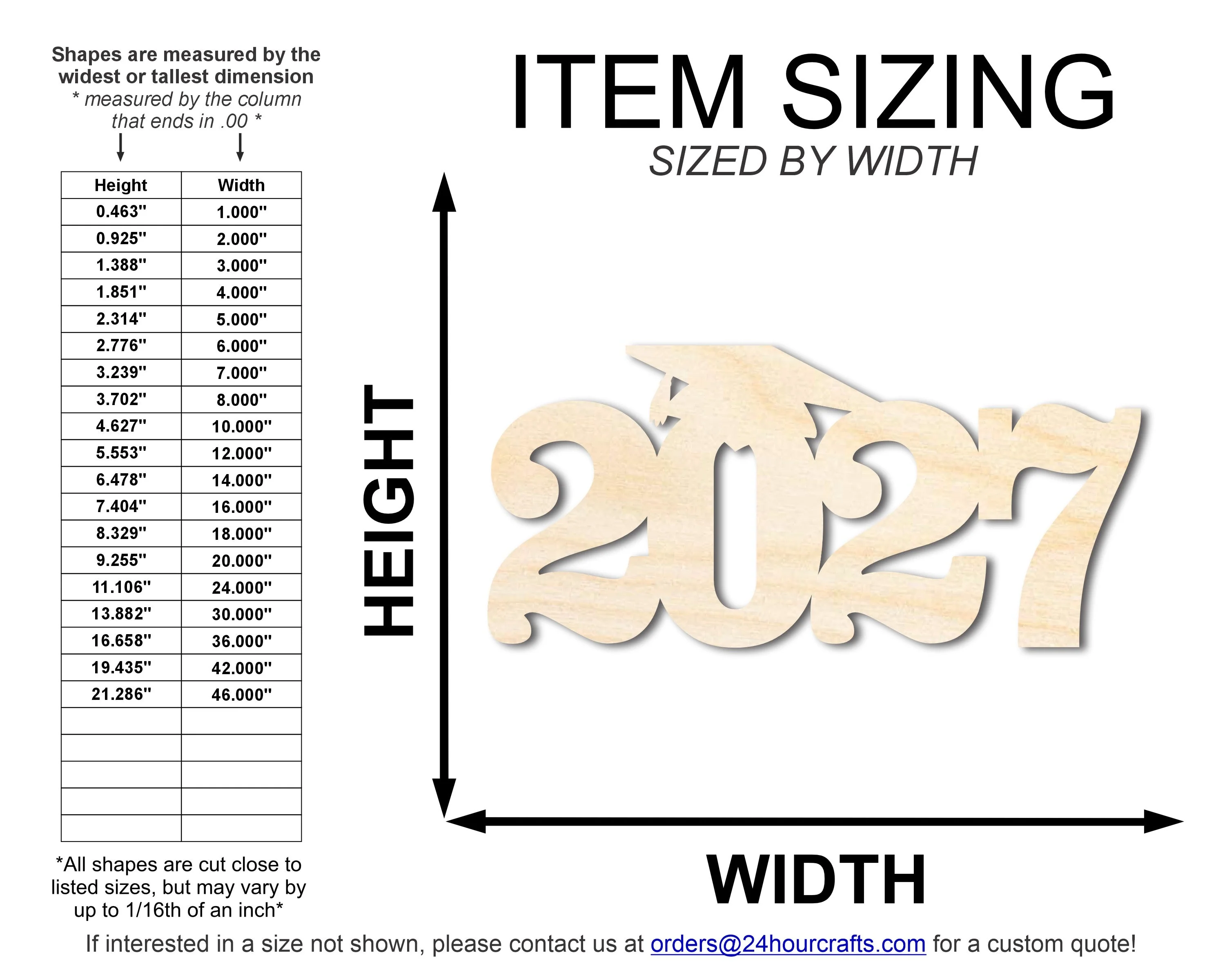 Unfinished Wood 2027 Grad Cap Shape | DIY Craft Cutout | up to 46" DIY - Image 2