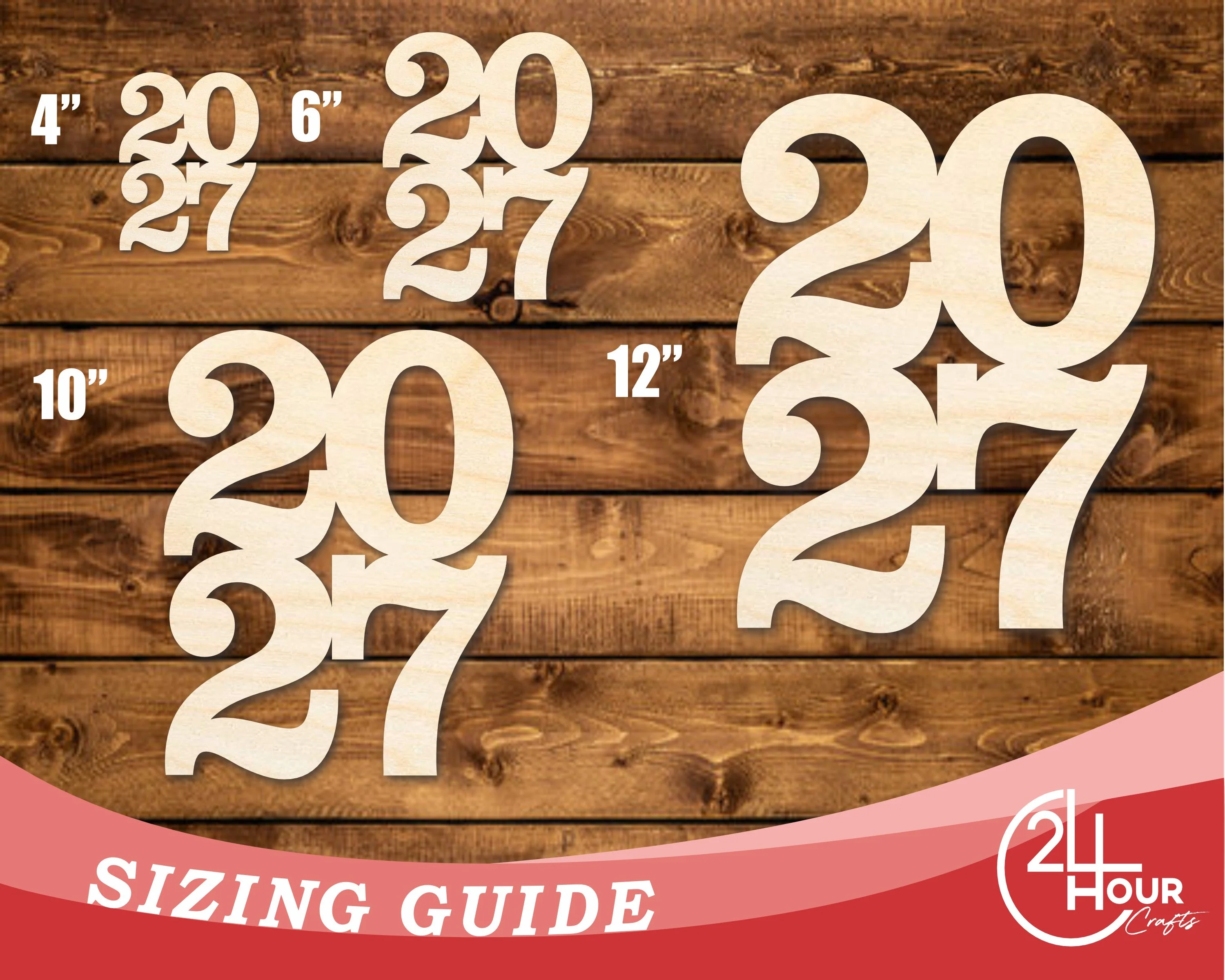 Unfinished Wood 2027 Shape | DIY Craft Cutout | up to 46" DIY - Image 3