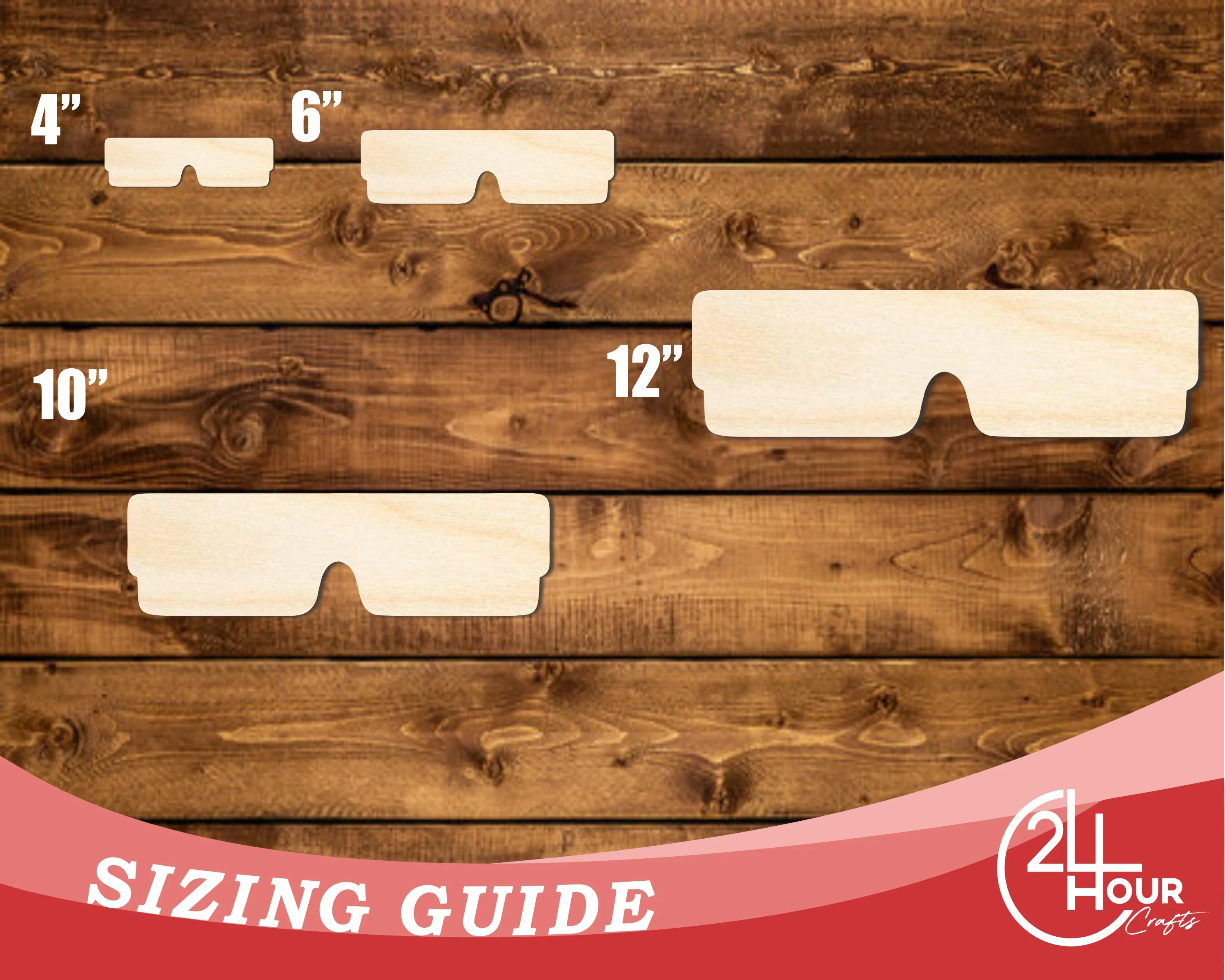 Unfinished Wood 3D Glasses Shape | DIY Craft Cutout | up to 46" DIY - Image 3