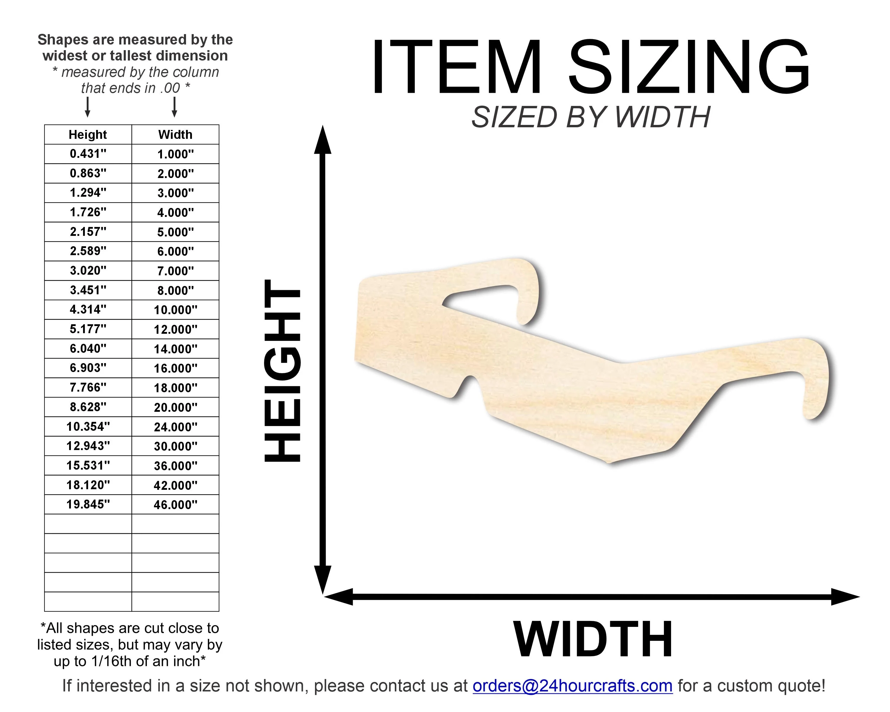 Unfinished Wood 3D Glasses Shape | DIY Craft Cutout | up to 46" DIY - Image 2