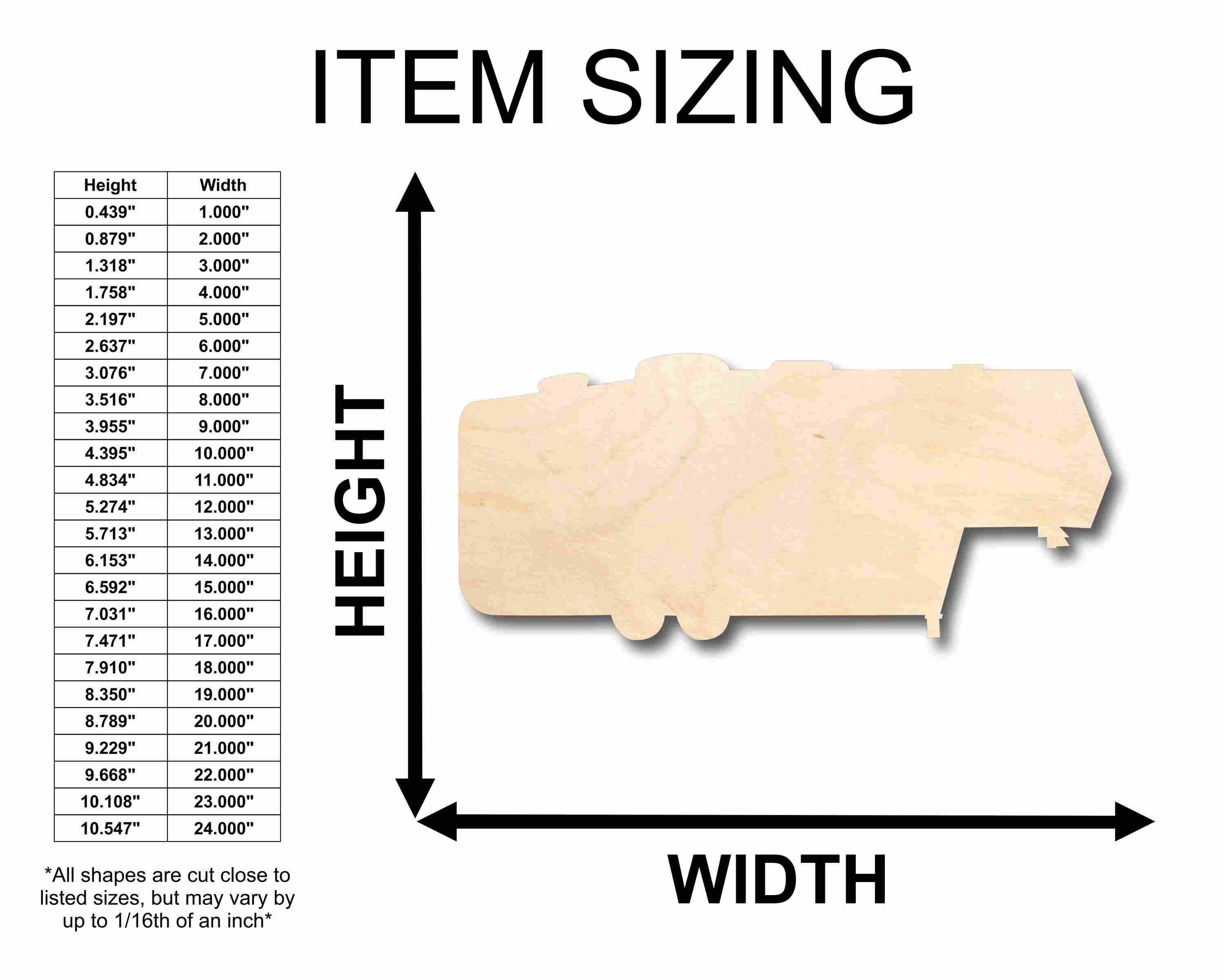 Unfinished Wood 5th Wheel Camper Silhouette - Craft- up to 46" DIY - Image 2