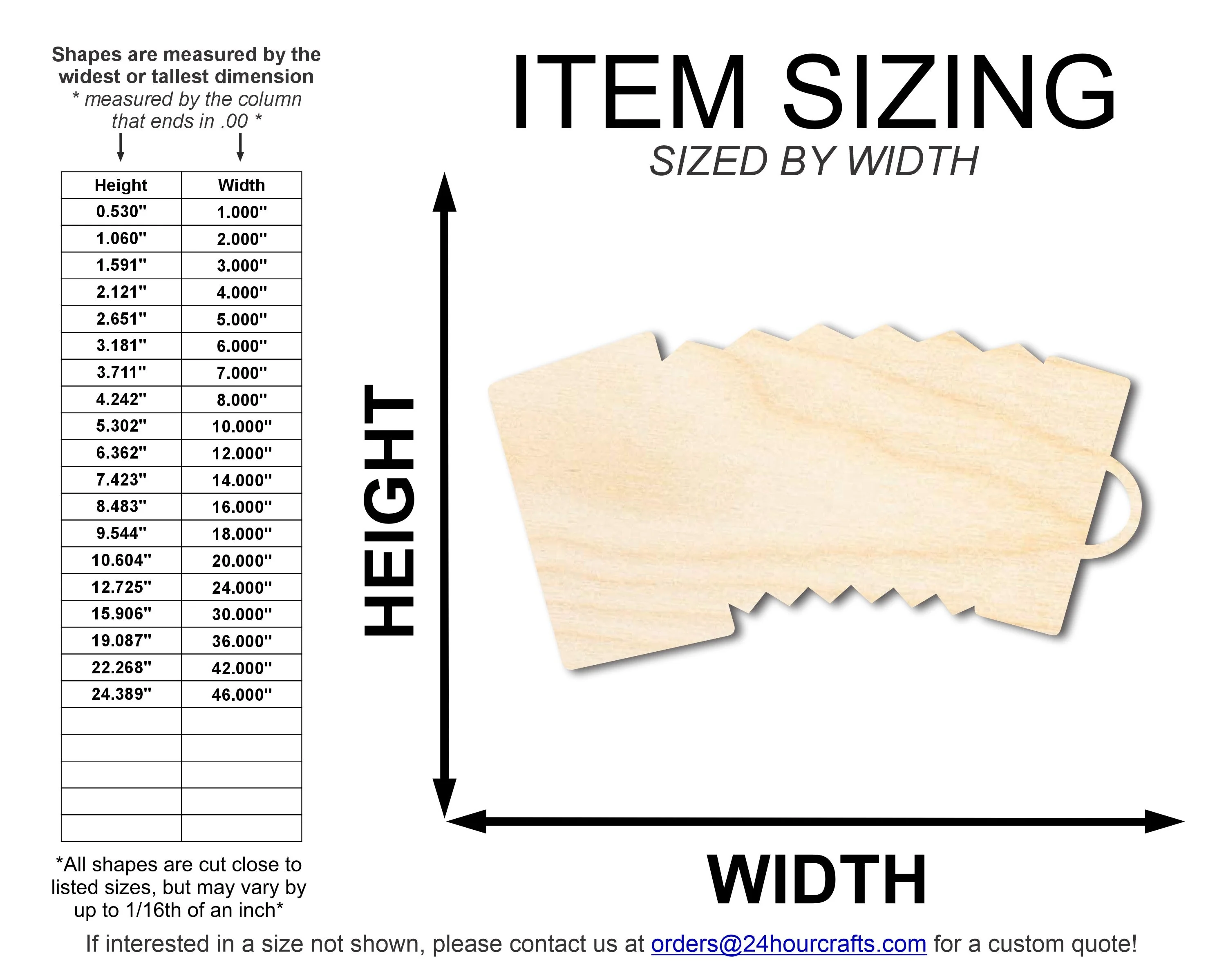 Unfinished Wood Accordian Shape | DIY Craft Cutout | up to 46" DIY - Image 2