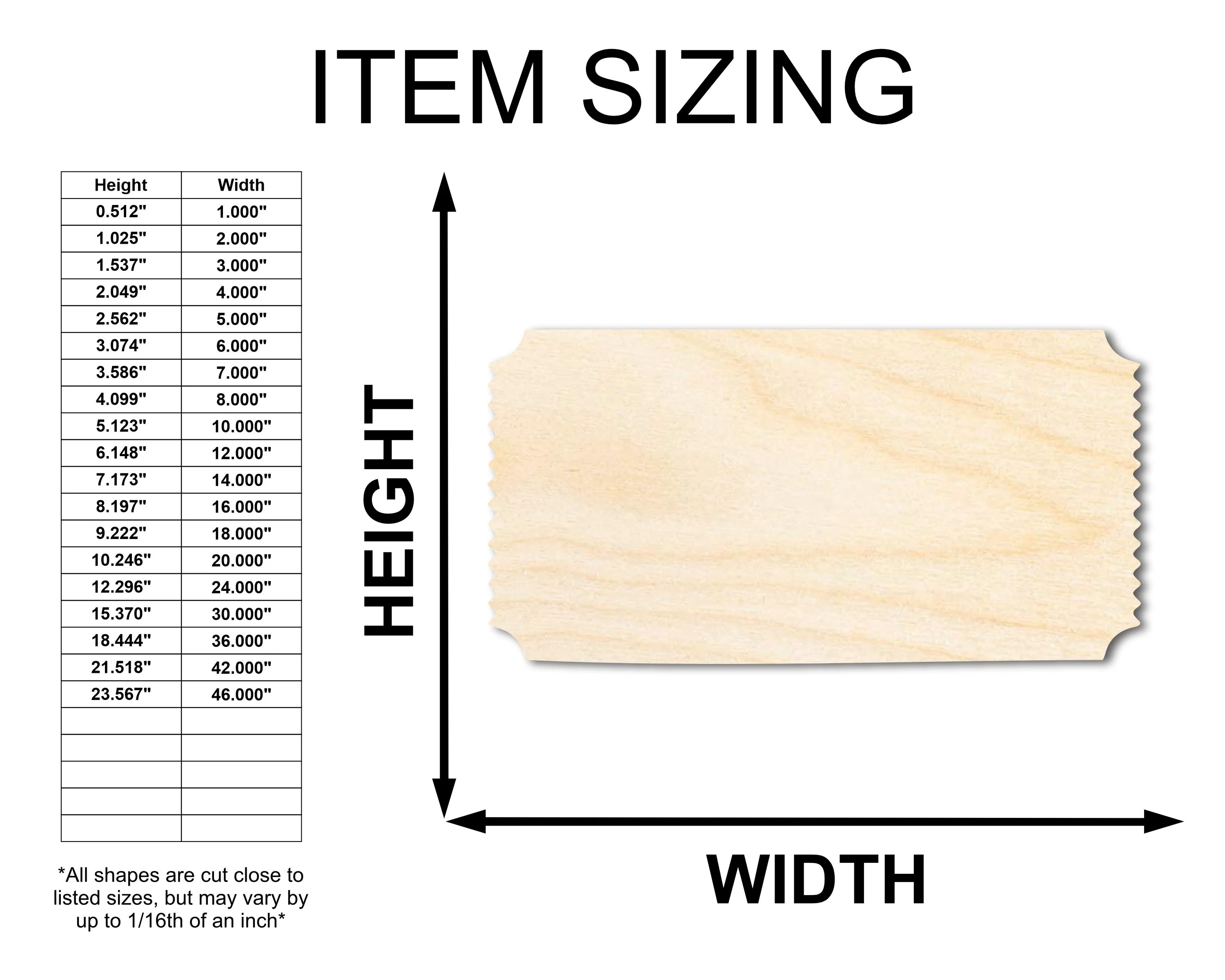 Unfinished Wood Admission Ticket Shape | Faire Ticket Silhouette | Craft Cutout | up to 46" DIY - Image 2