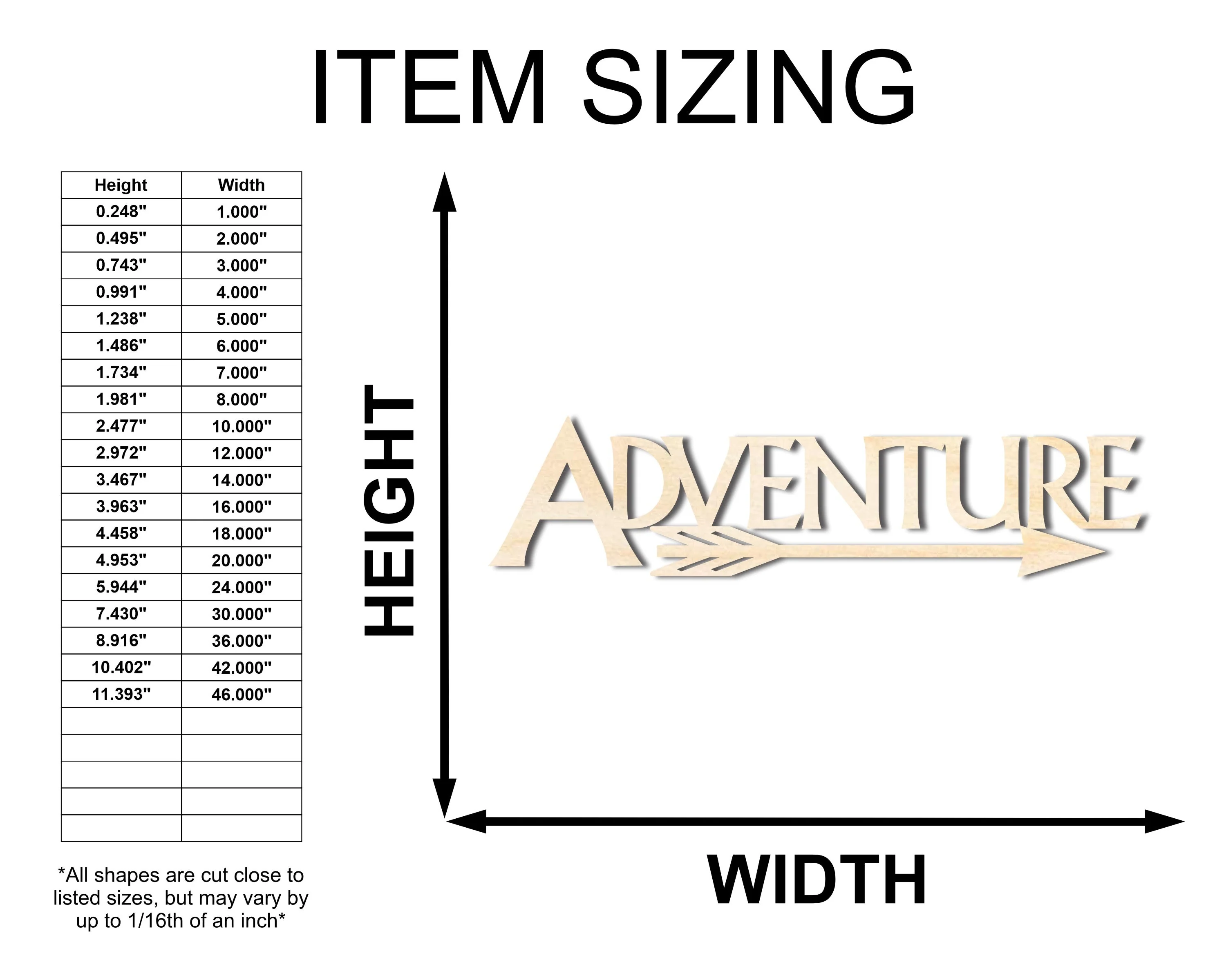 Unfinished Wood Adventure Shape - Word Craft - up to 46" - Image 2