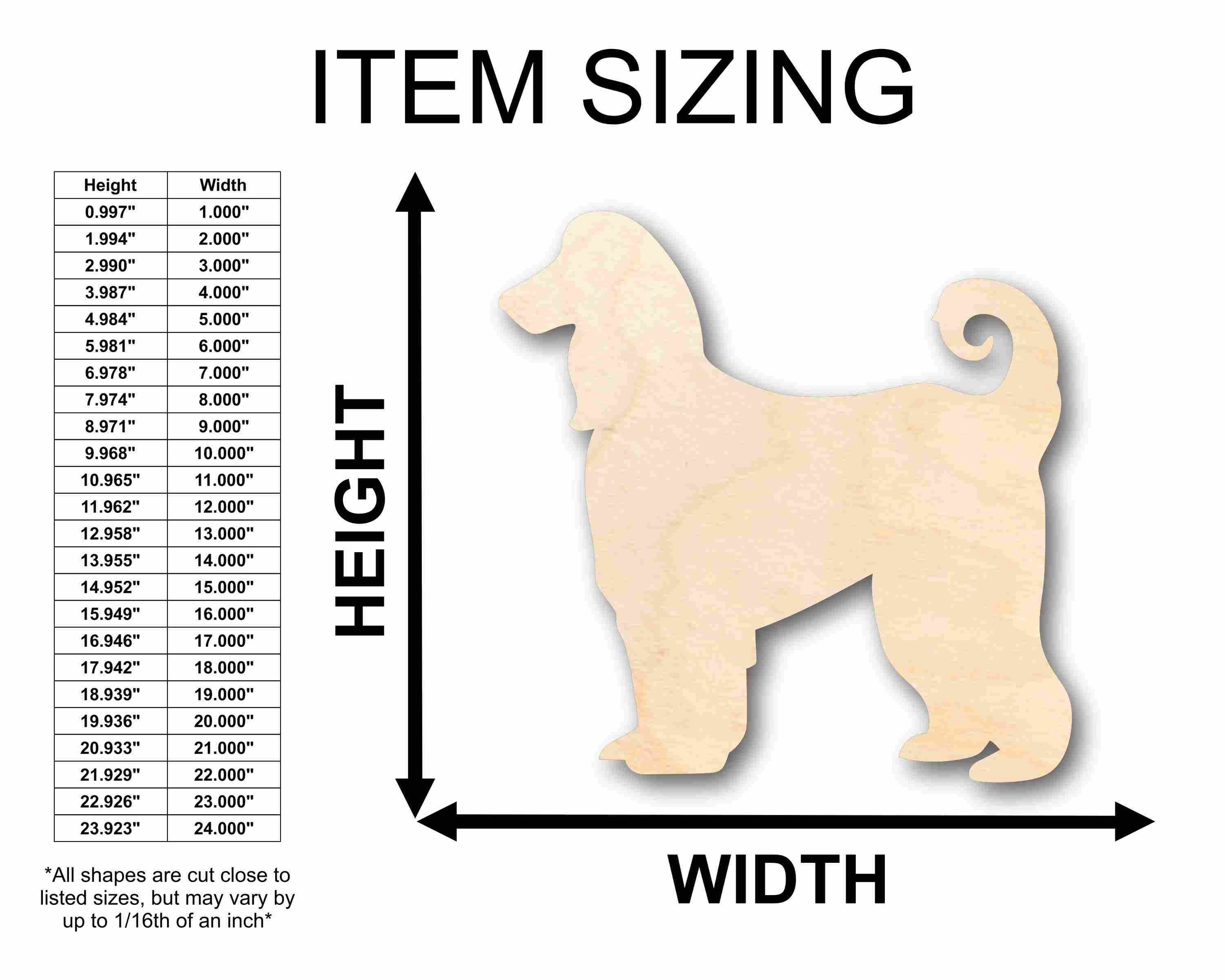 Unfinished Wood Afgan Hound Dog Silhouette - Craft- up to 46" DIY - Image 2