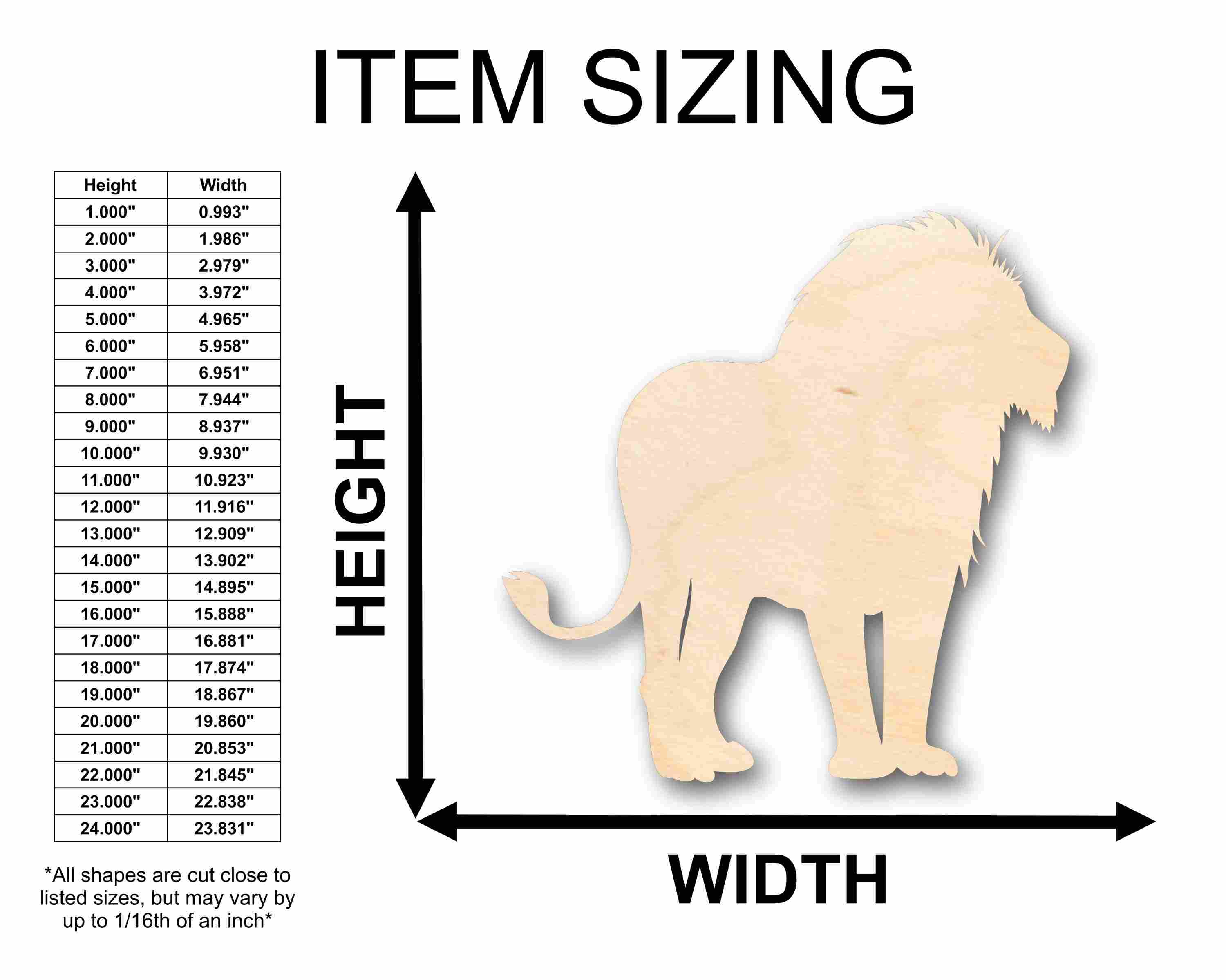 Unfinished Wood African Lion Silhouette - Craft- up to 46" DIY - Image 2