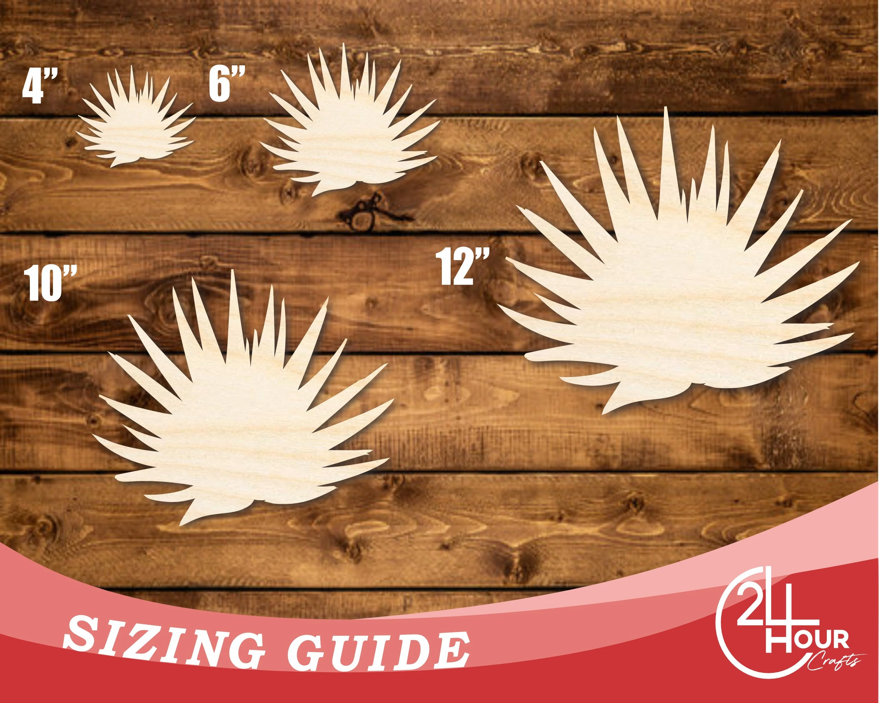 Unfinished Wood Agave Plant Shape | DIY Craft Cutout | up to 46" DIY - Image 3