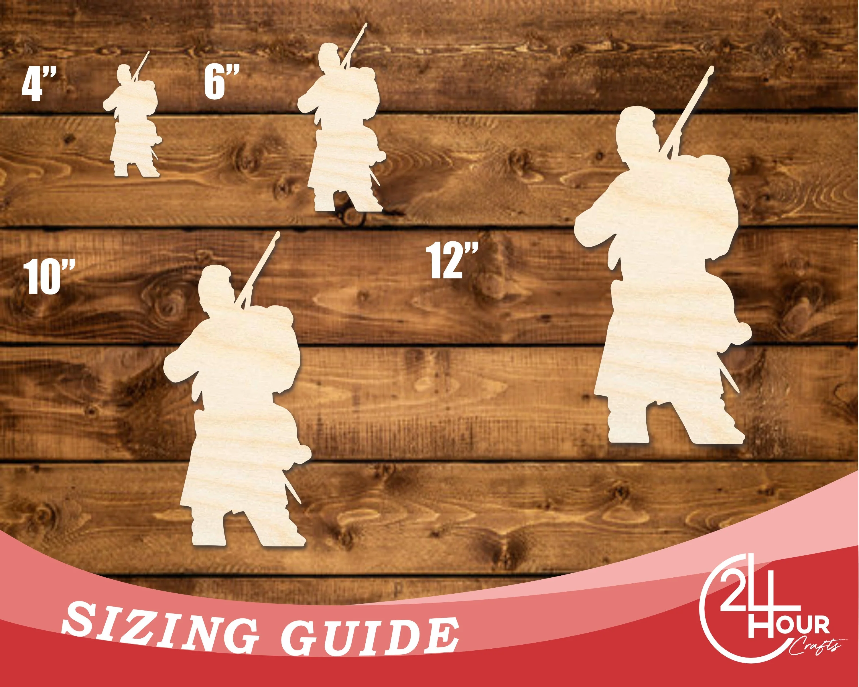 Unfinished Wood Aiming Soldier Shape | DIY Craft Cutout | up to 46" DIY - Image 3