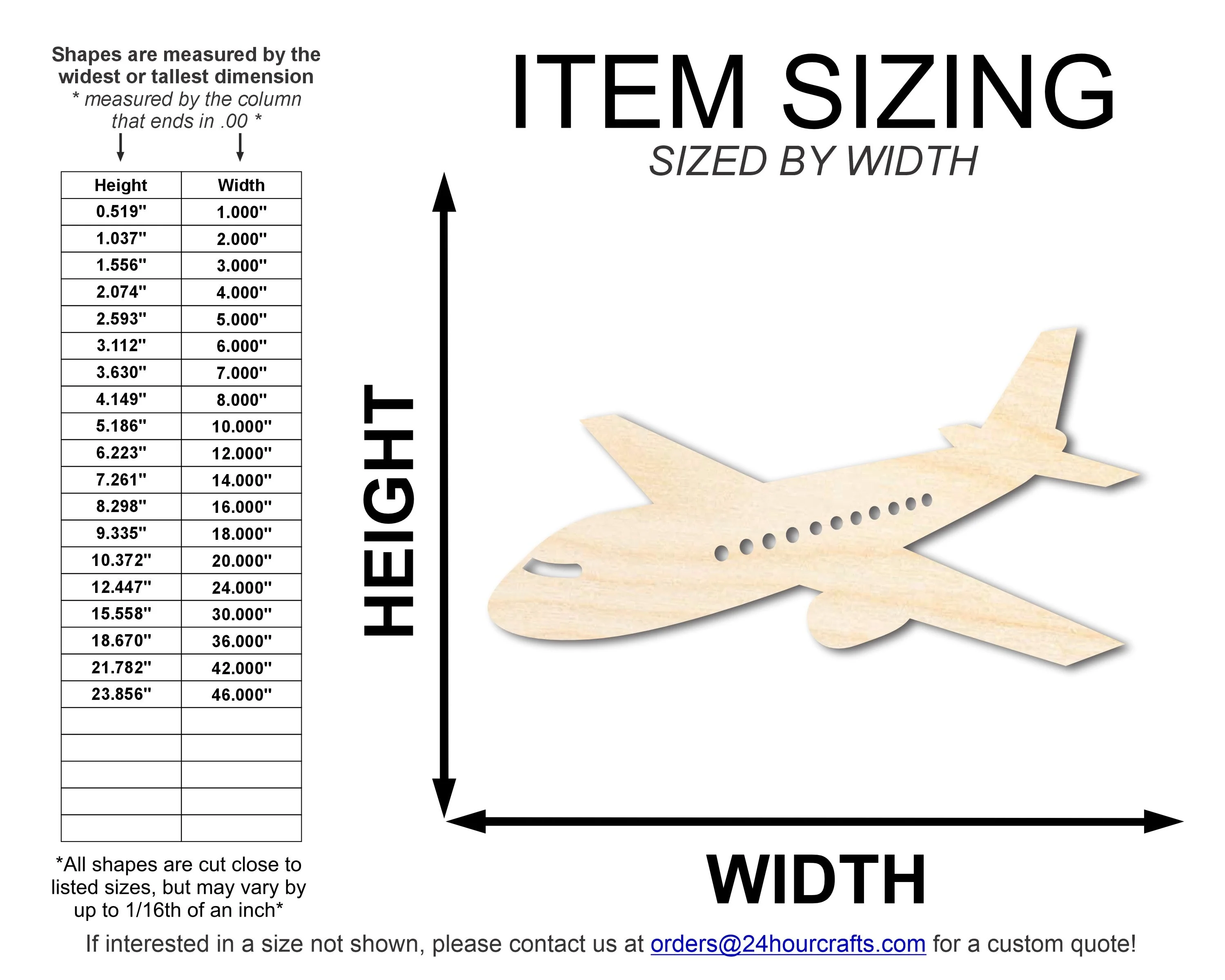 Unfinished Wood Air Plane Shape | DIY Craft Cutout | up to 46" DIY - Image 2