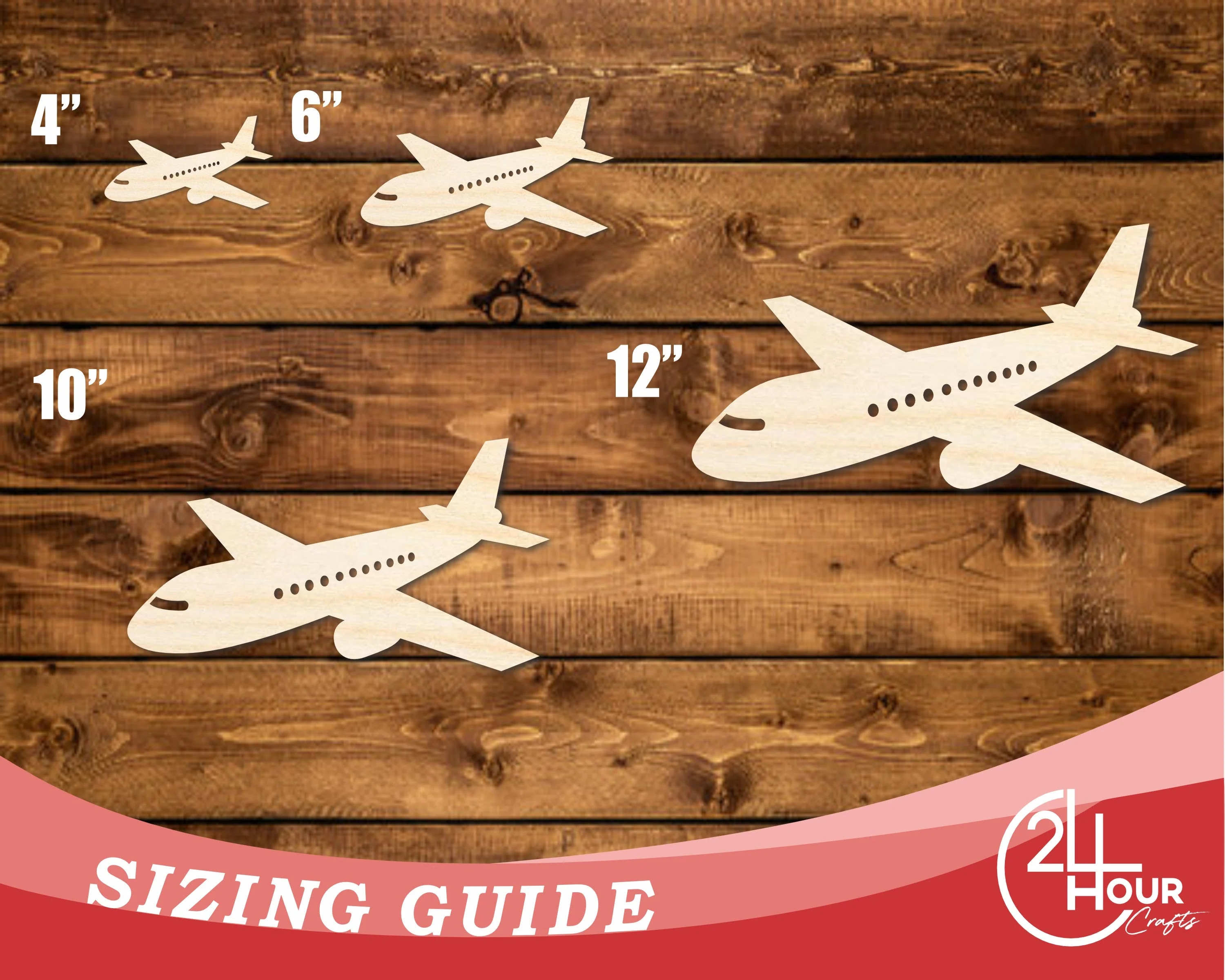Unfinished Wood Air Plane Shape | DIY Craft Cutout | up to 46" DIY - Image 3