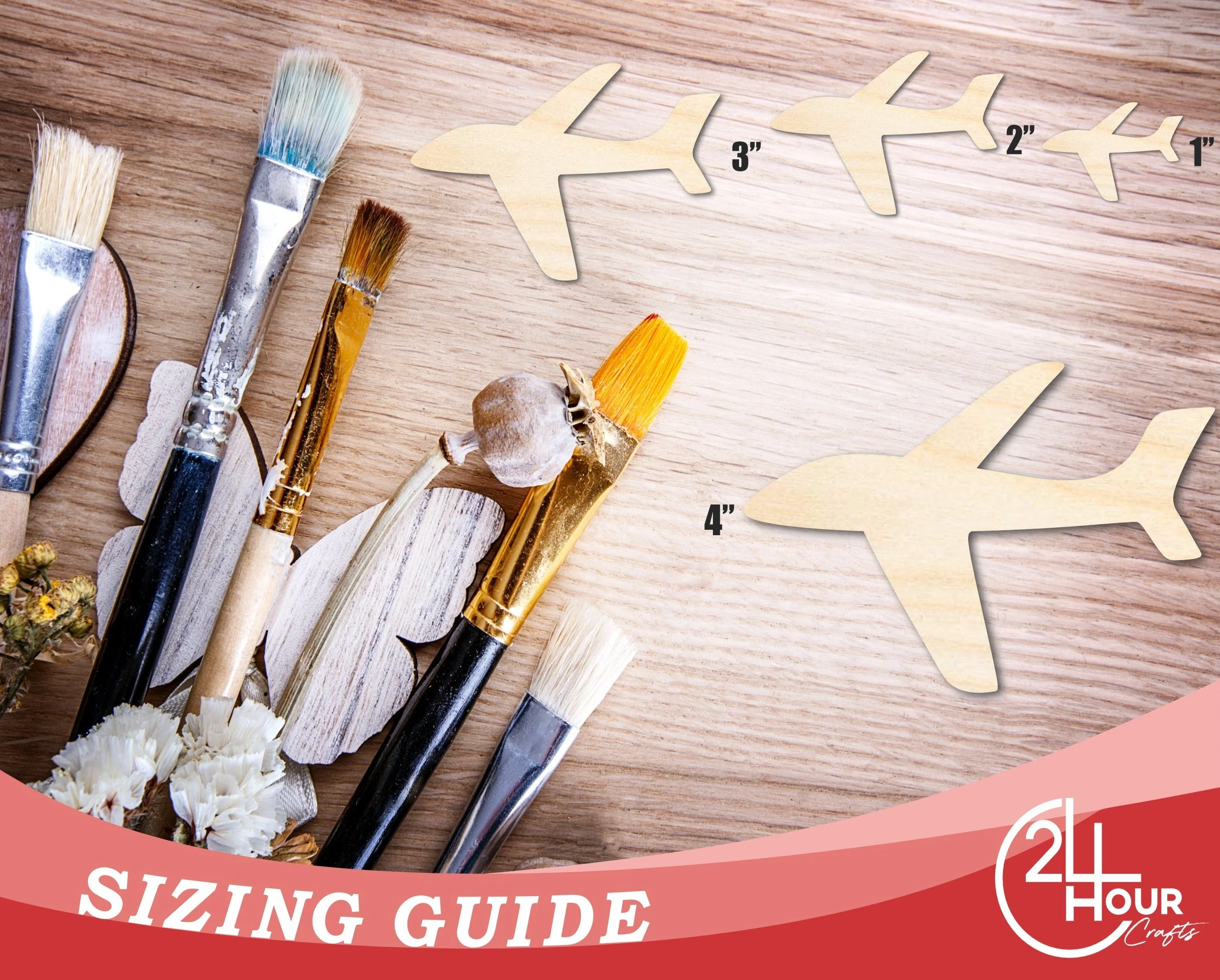 Unfinished Wood Airplane Shape | Craft Cutout | Up to 36" - Image 3