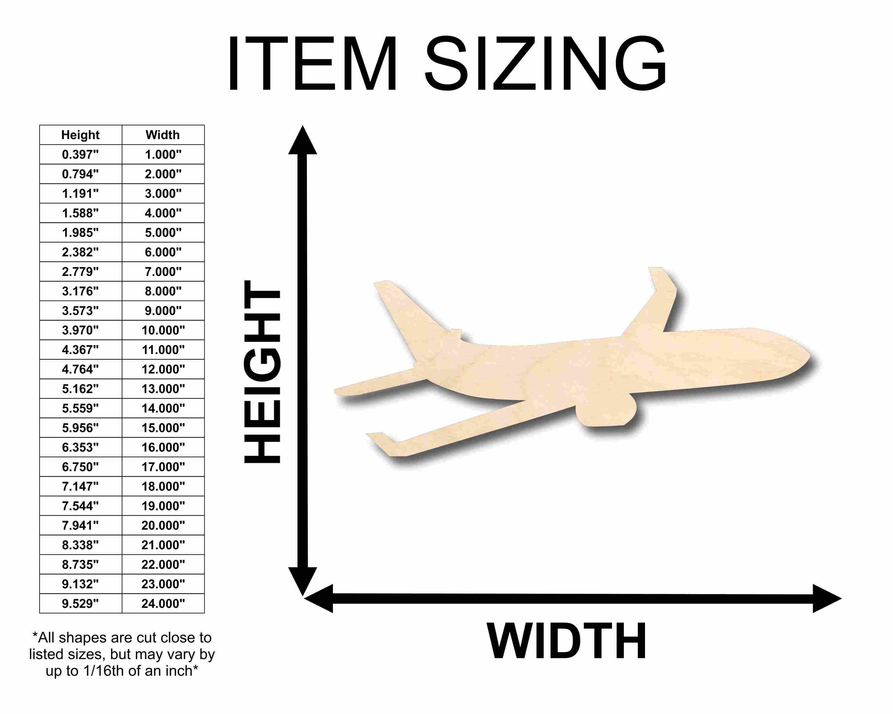 Unfinished Wood Airplane Silhouette - Craft- up to 46" DIY - Image 2