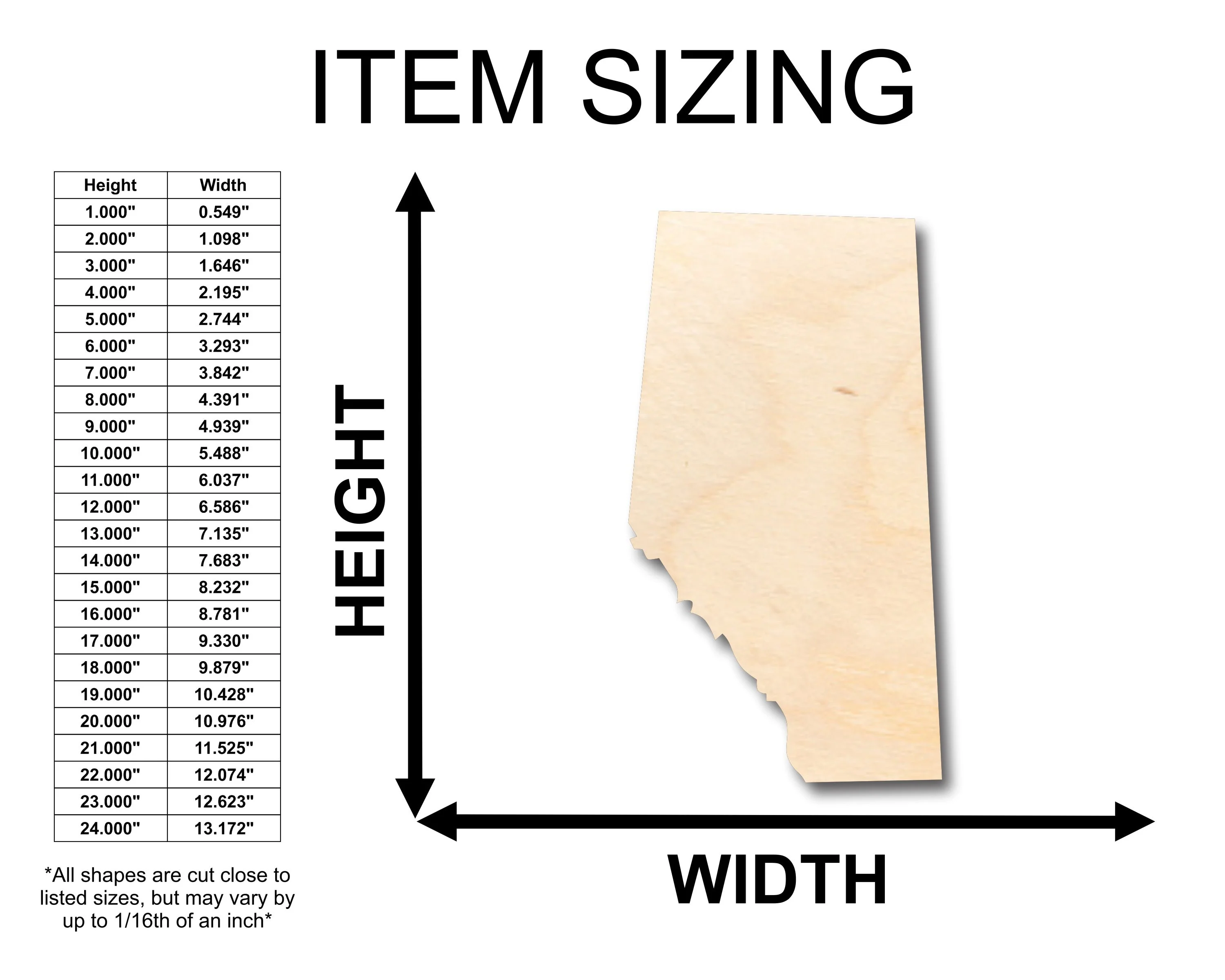 Unfinished Wood Alberta Shape - Canada - Craft - up to 46" DIY - Image 2