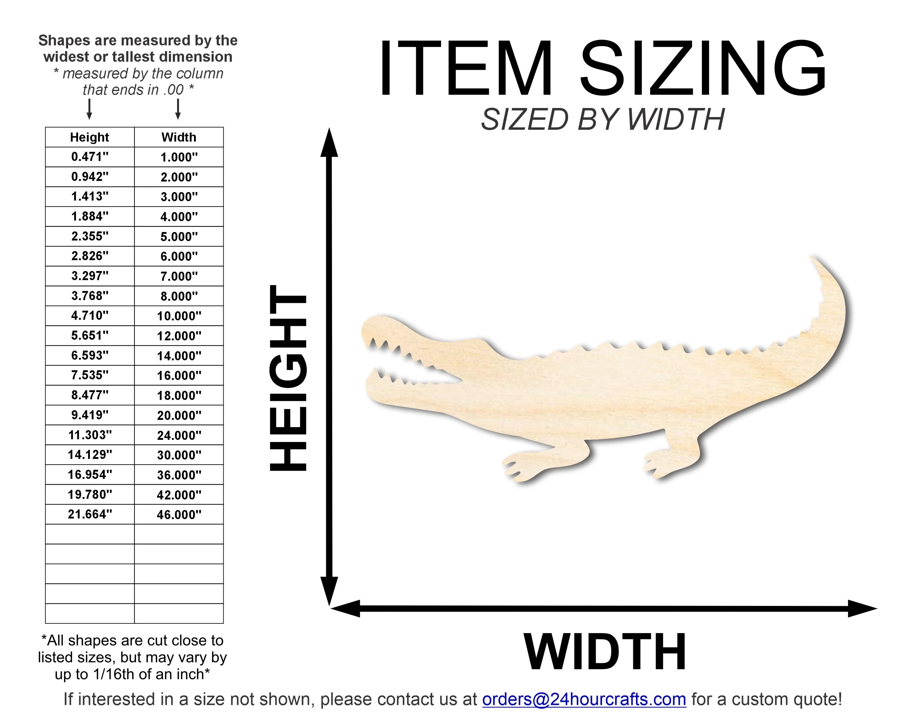 Unfinished Wood Alligator Shape | Reptile | DIY Craft Cutout | Up to 46" - Image 2
