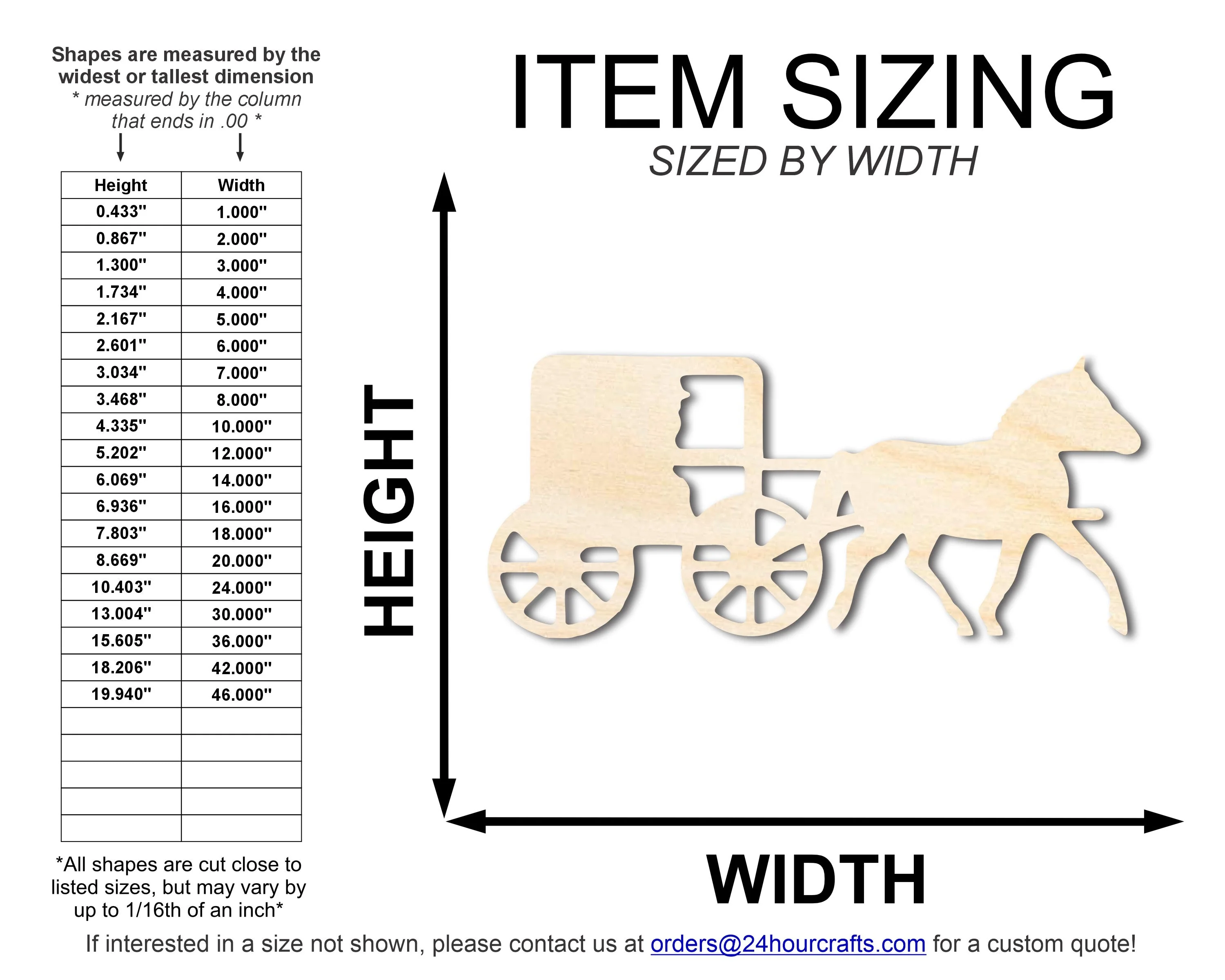 Unfinished Wood Amish Buggy Shape | DIY Craft Cutout | up to 46" DIY - Image 2