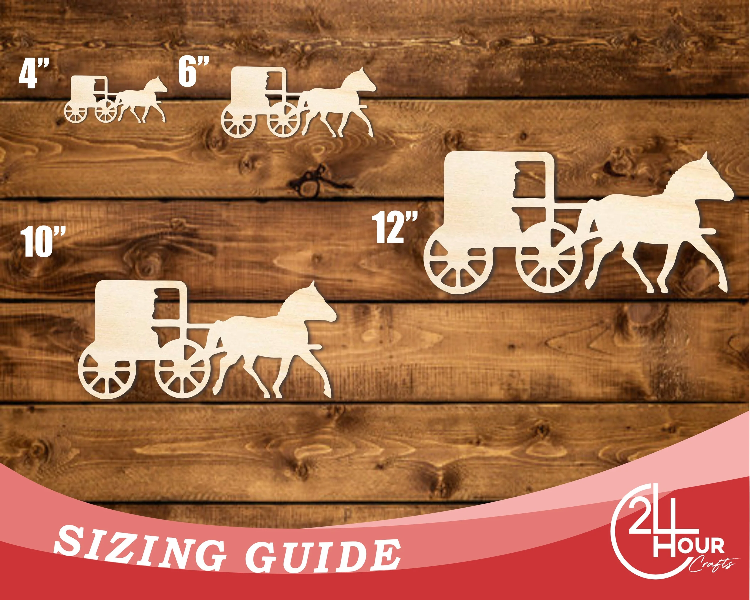 Unfinished Wood Amish Buggy Shape | DIY Craft Cutout | up to 46" DIY - Image 3