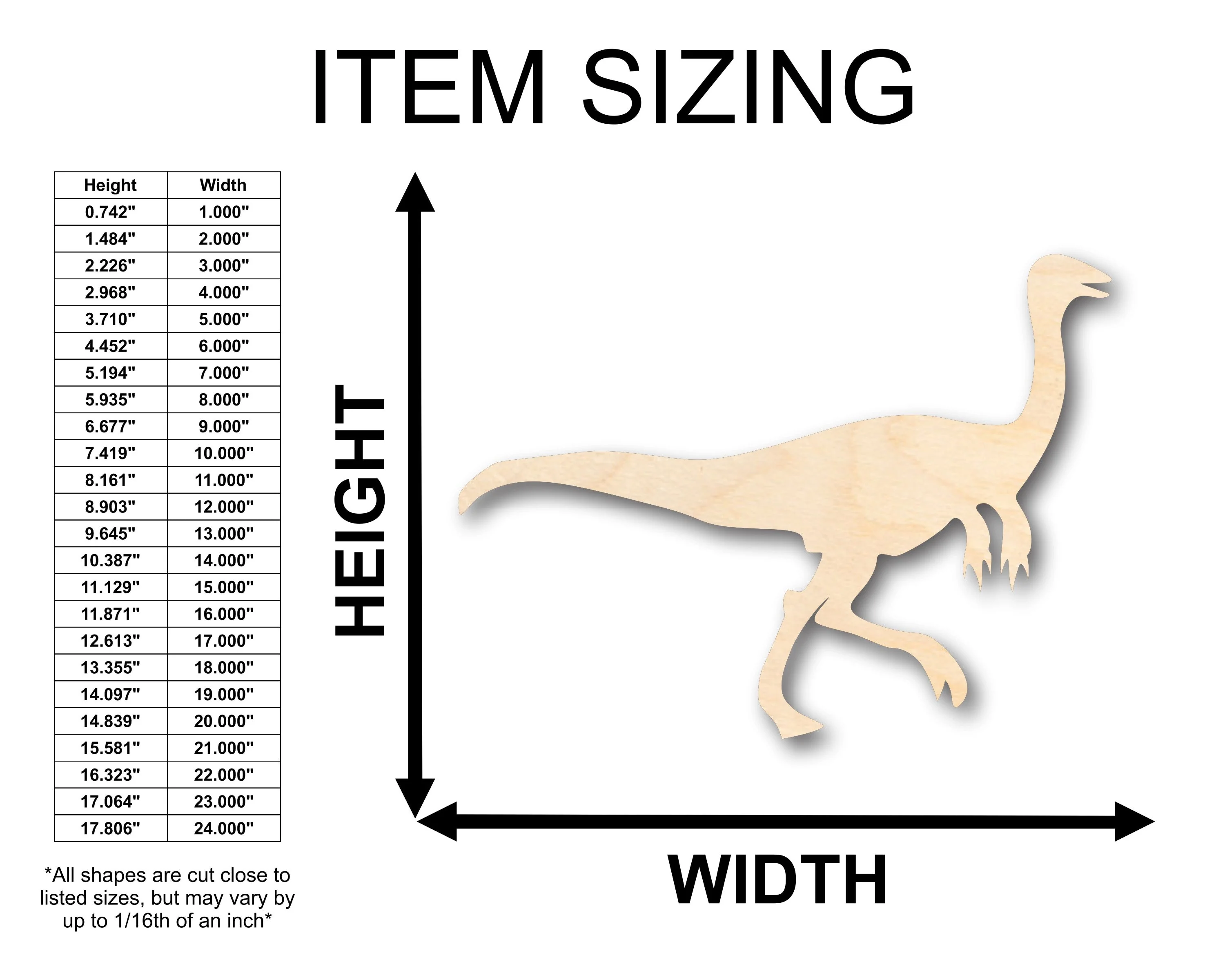 Unfinished Wood Anchisaurus Shape - Craft - up to 46" DIY - Image 2