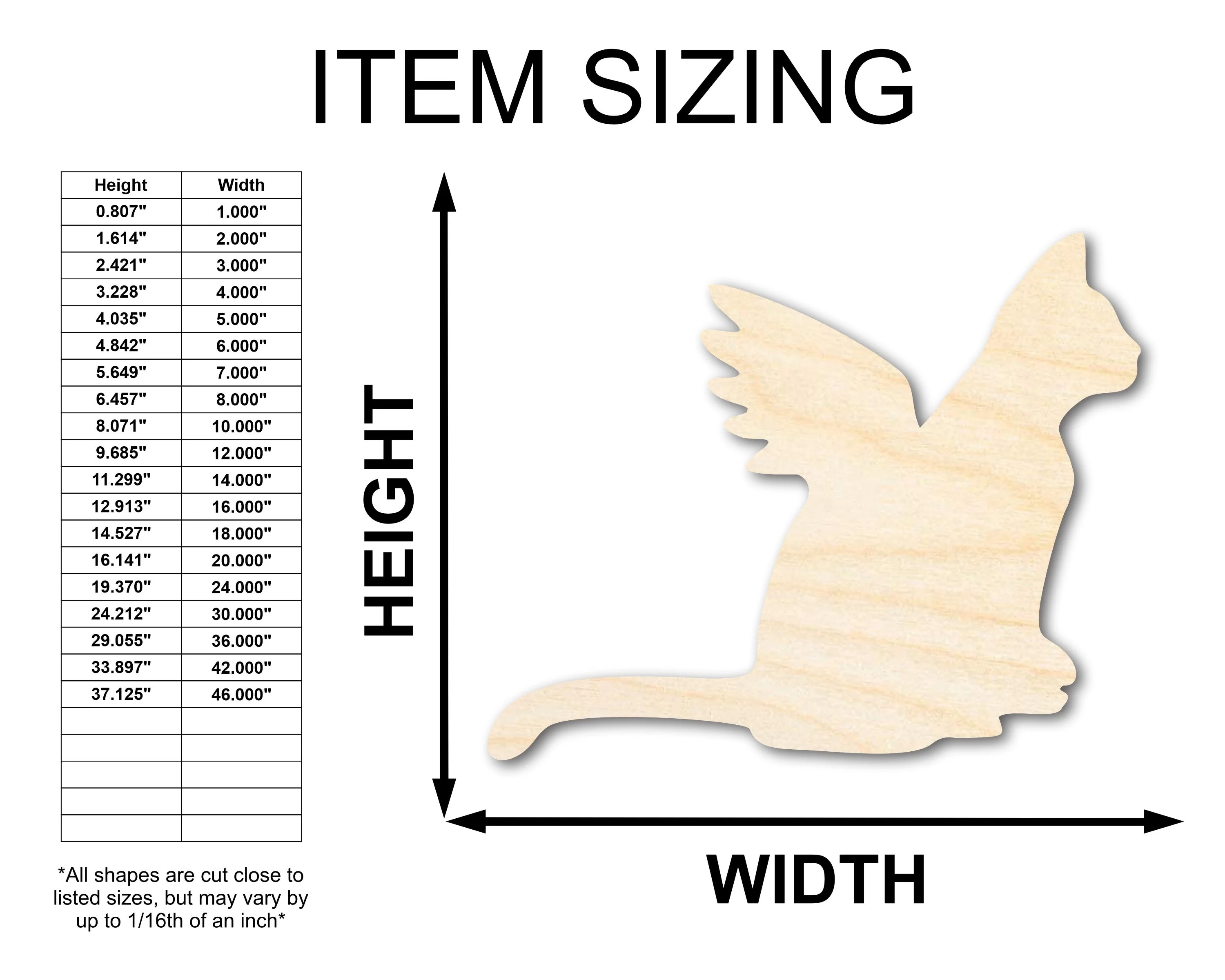 Unfinished Wood Angel Cat Shape - Pet Craft - up to 46" - Image 2