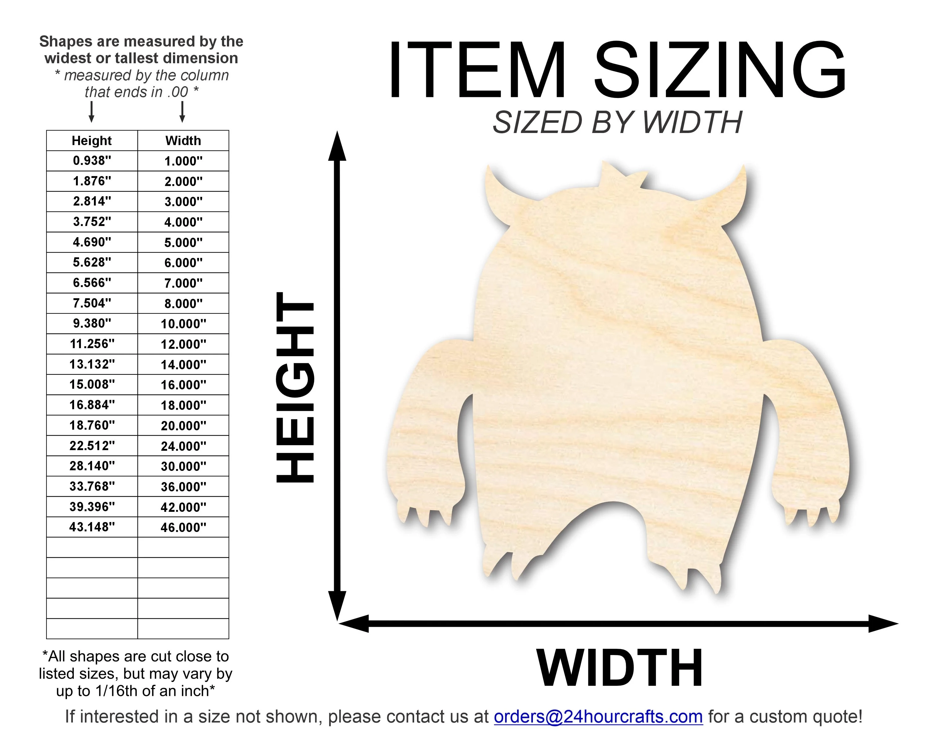 Unfinished Wood Angry Monster Shape | DIY Craft Cutout | up to 46" DIY - Image 2