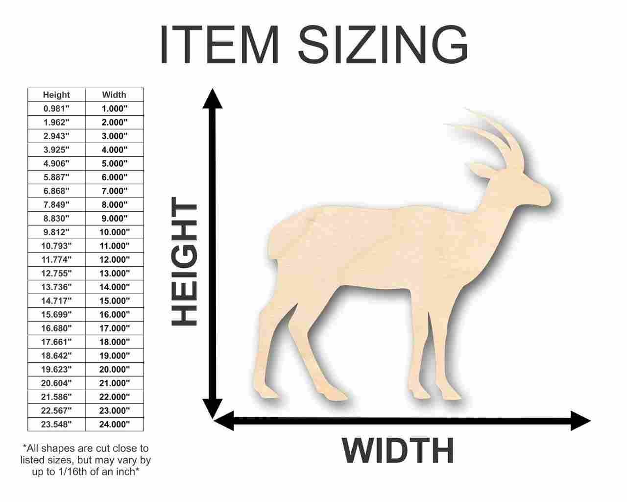 Unfinished Wood Antelope Shape - Animal - Wildlife - Craft - up to 46" DIY - Image 2