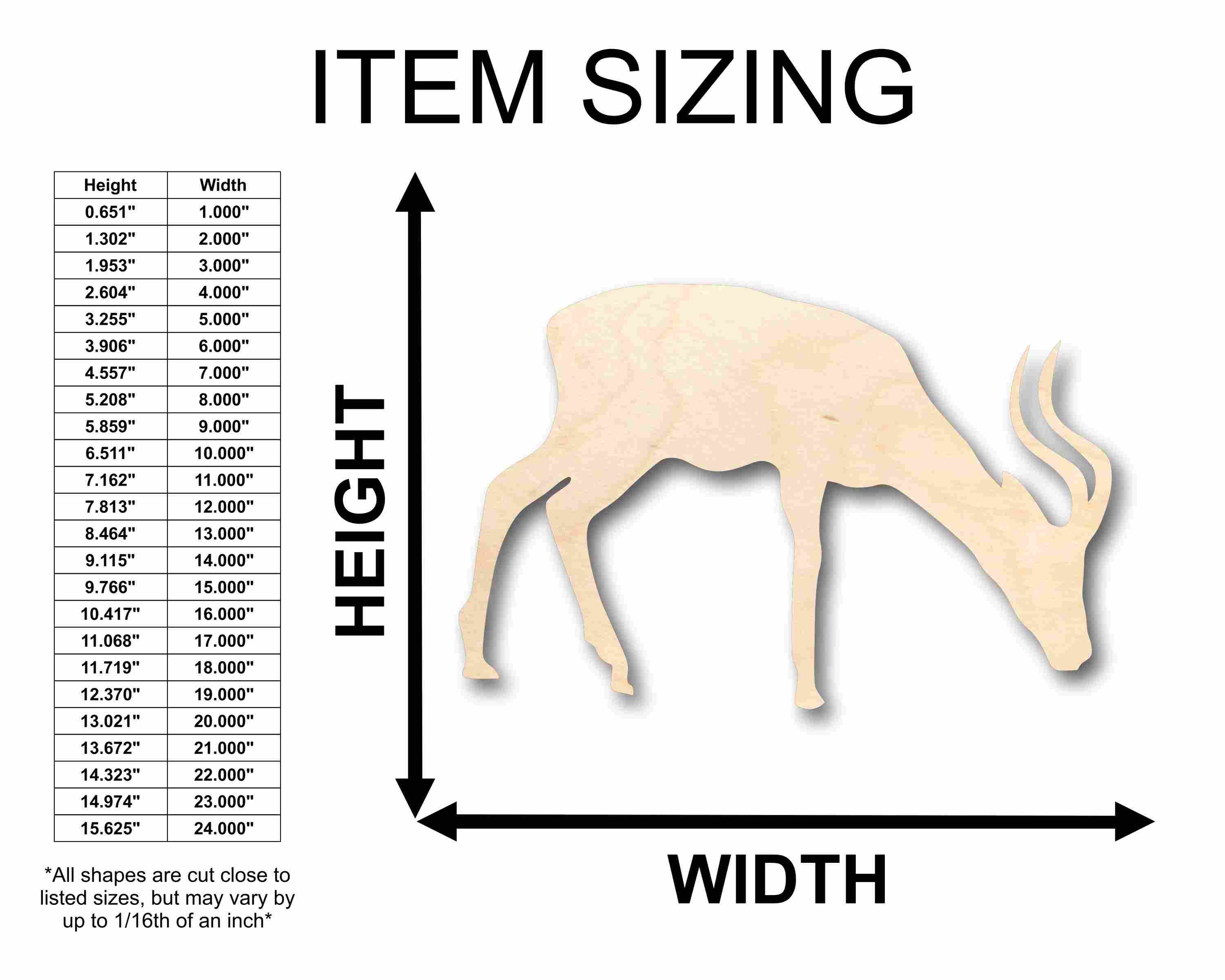 Unfinished Wood Antelope Silhouette - Craft- up to 46" DIY - Image 2