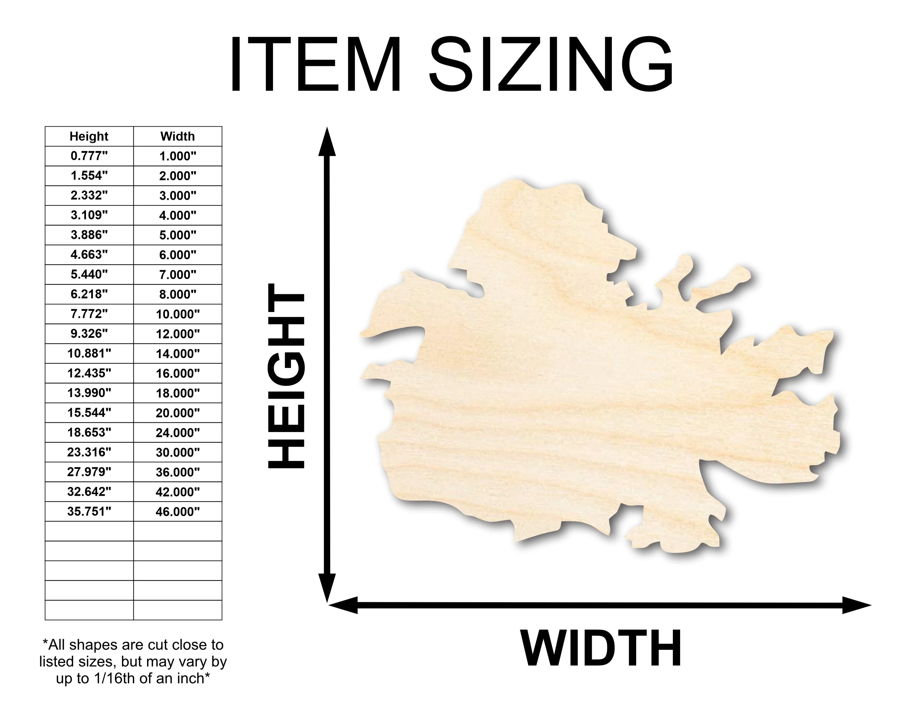 Unfinished Wood Antigua Country Shape - Caribbean Craft - up to 46" DIY - Image 2