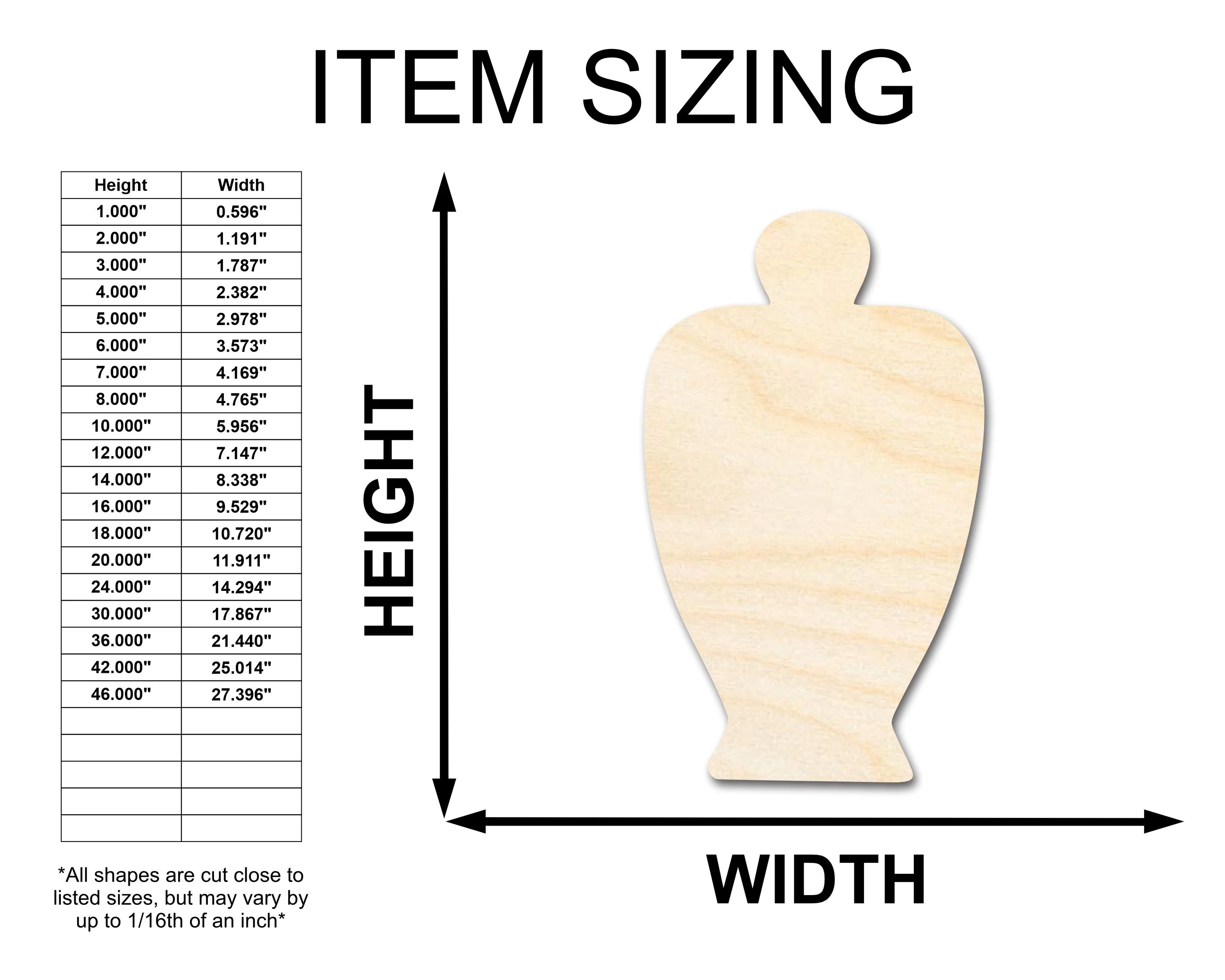 Unfinished Wood Apothecary Perfume Bottle Shape - Craft - up to 46" - Image 2