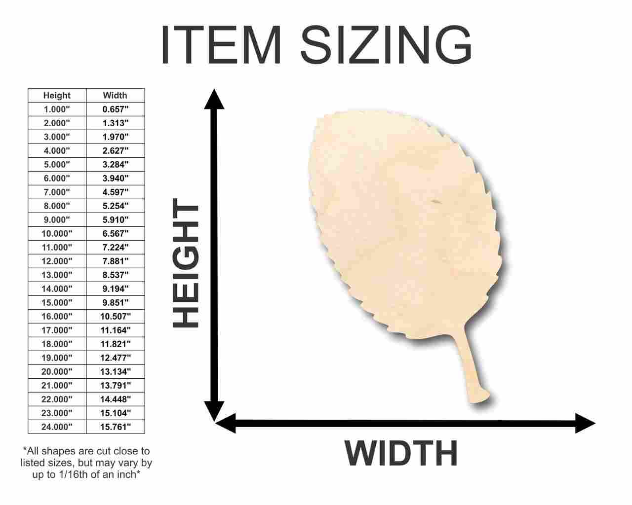Unfinished Wood Apple Leaf Shape - Craft - up to 46" DIY - Image 2